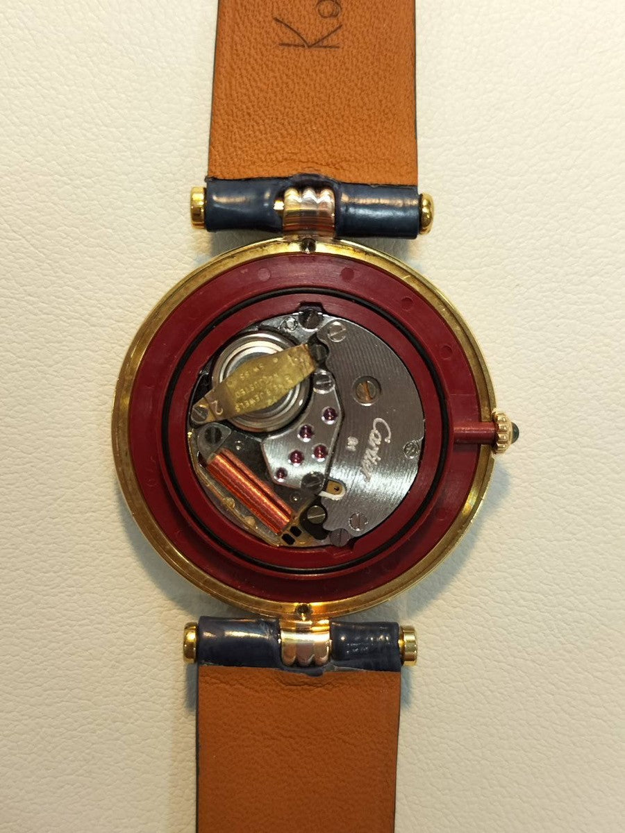 カルティエ ヴァンドーム VLC LM 881003 クォーツ Cal.81 18K 革 純正尾錠(GP)ホワイトローマン文字盤 オーバーホール済み