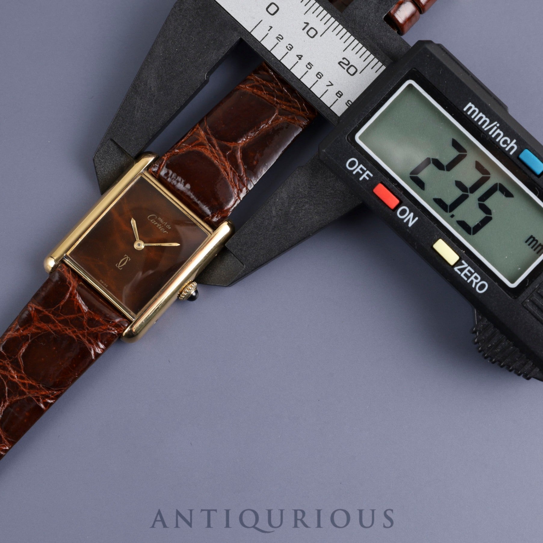 Cartier Must Tank LM Manual winding Cal.78-1 SV925 Leather Genuine buckle (GP) Mahogany dial Overhauled