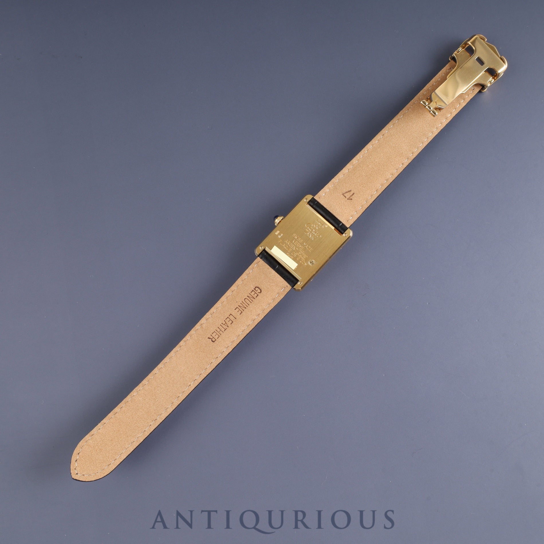 Cartier Must Tank LM 1615 / W1002754 Quartz Cal.90 SV925 Leather Genuine D-buckle (GP) Ivory Roman dial Box Booklet Warranty (1997)