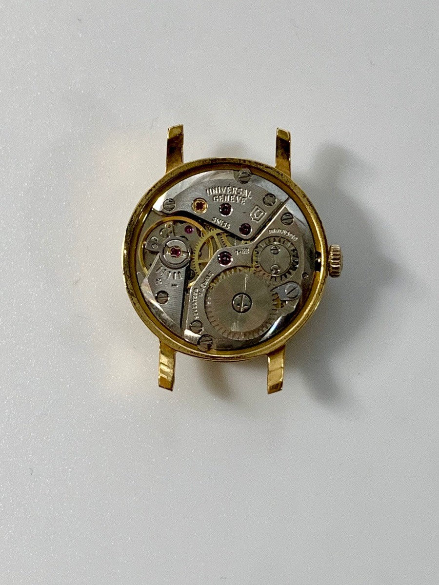 ユニバーサル・ジュネーブ ラウンド 542605 手巻き GP 革 社外尾錠(GP)シャンパン文字盤 オーバーホール済み