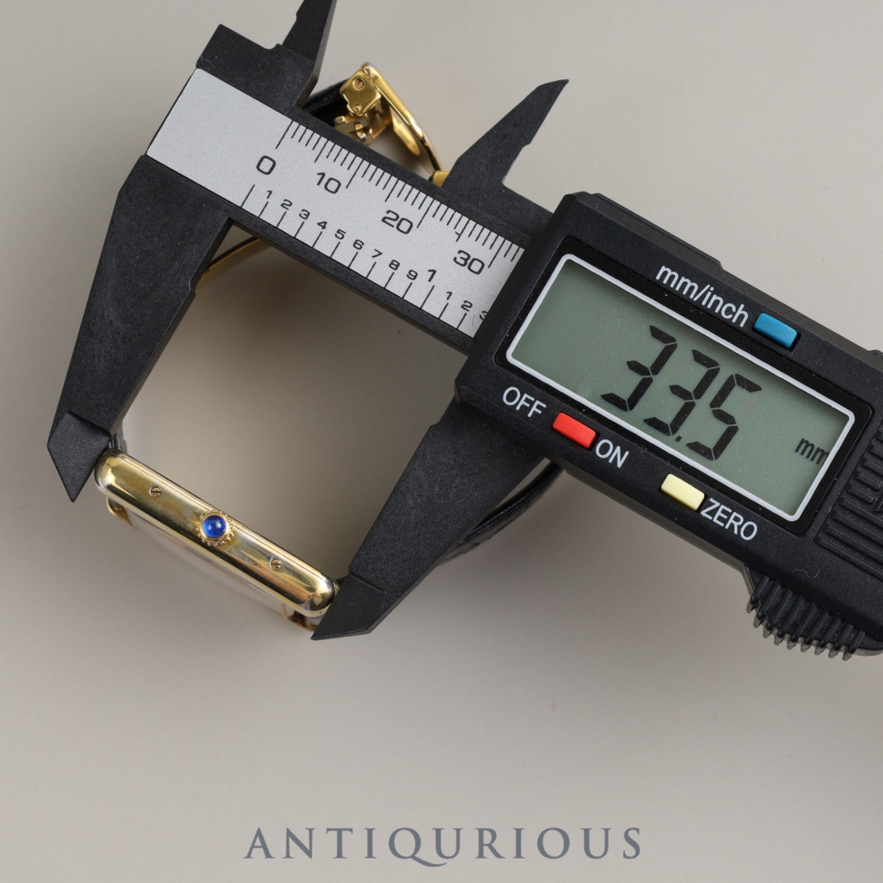 Cartier Must Tank GM (XL) Date QZ W1013754 / 2413 Cal.687 SV925 Leather Genuine Buckle (GP) White Flying Roman CC Dial