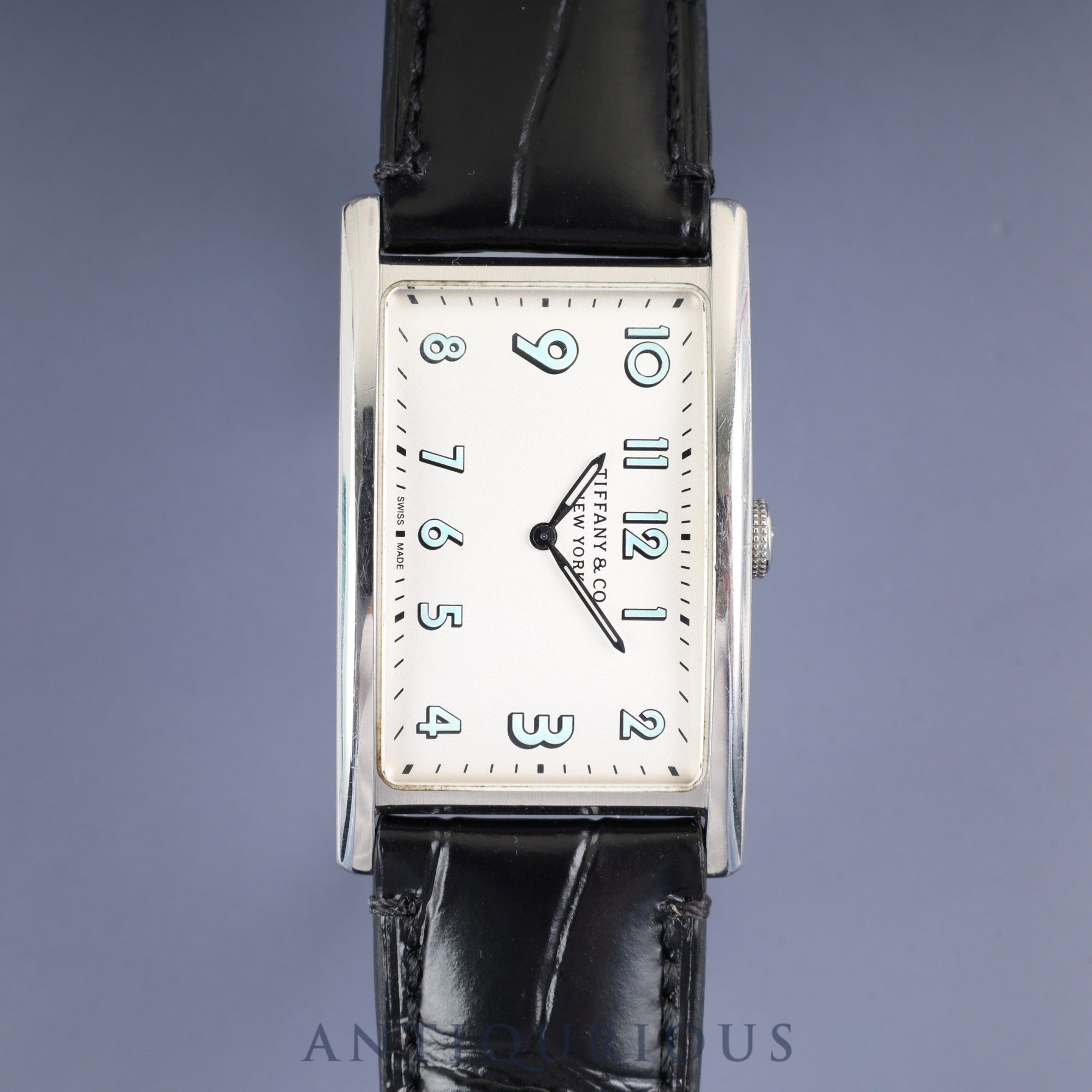 Tiffany East West 37447102 Quartz SS Leather Third party buckle (SS) Silver Arabic dial Box Warranty (2017) Overhauled