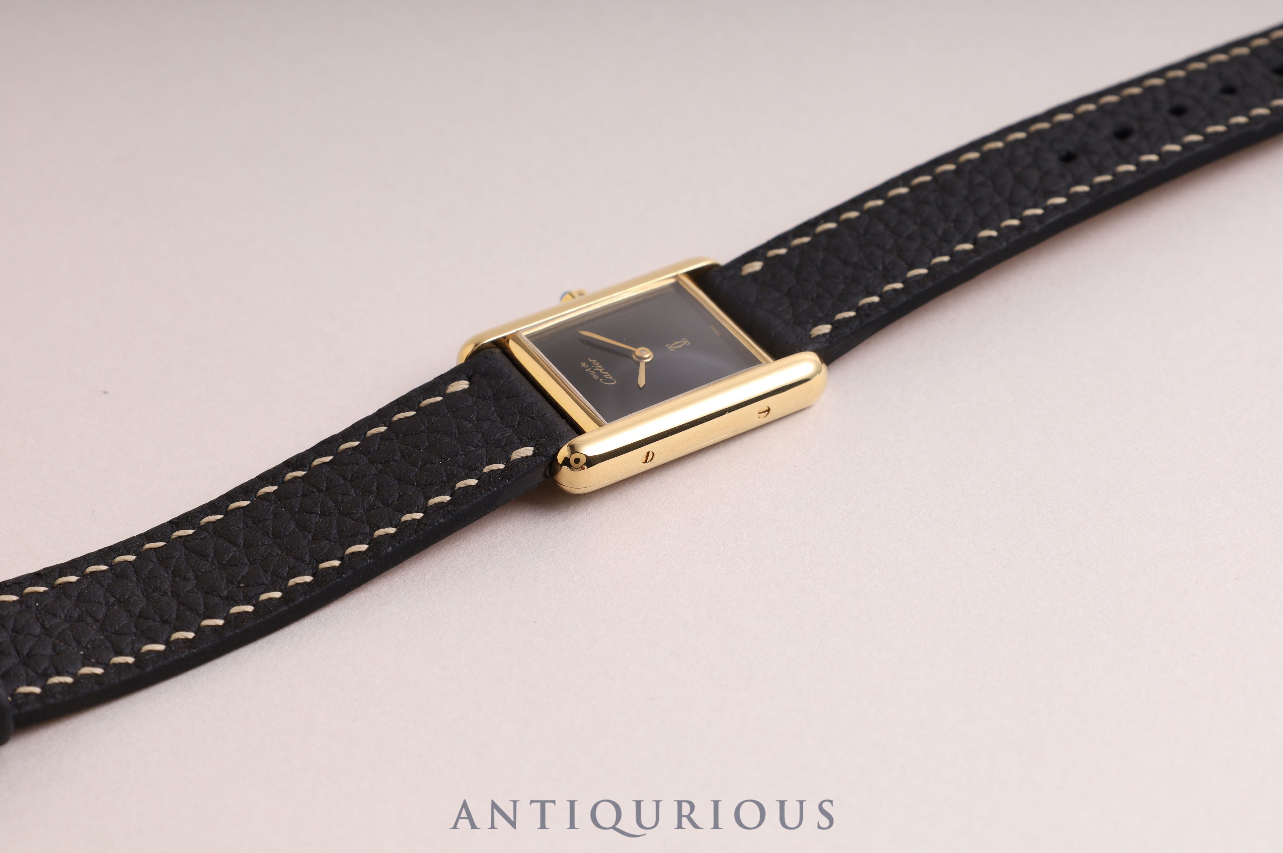 Cartier Must Tank SM QZ Black Onyx Dial