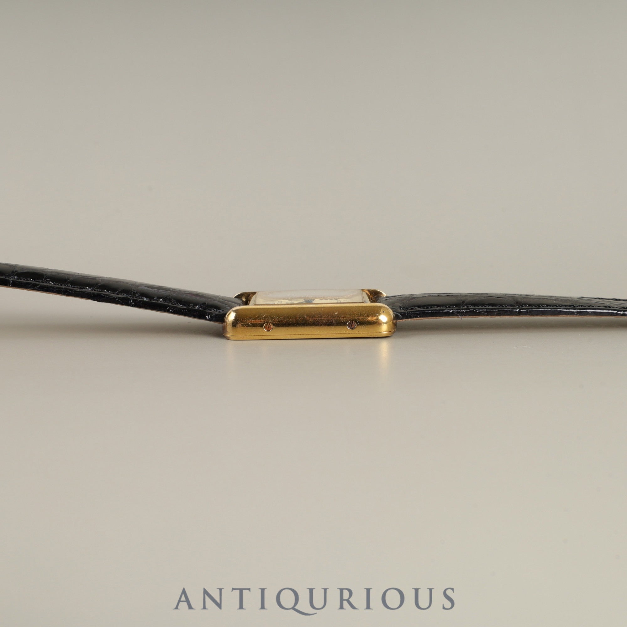 カルティエ マストタンク MM 2415 クォーツ Cal.057 SV925 革 純正Dバックル(GP) アイボリーローマン文字盤 オーバーホール済み