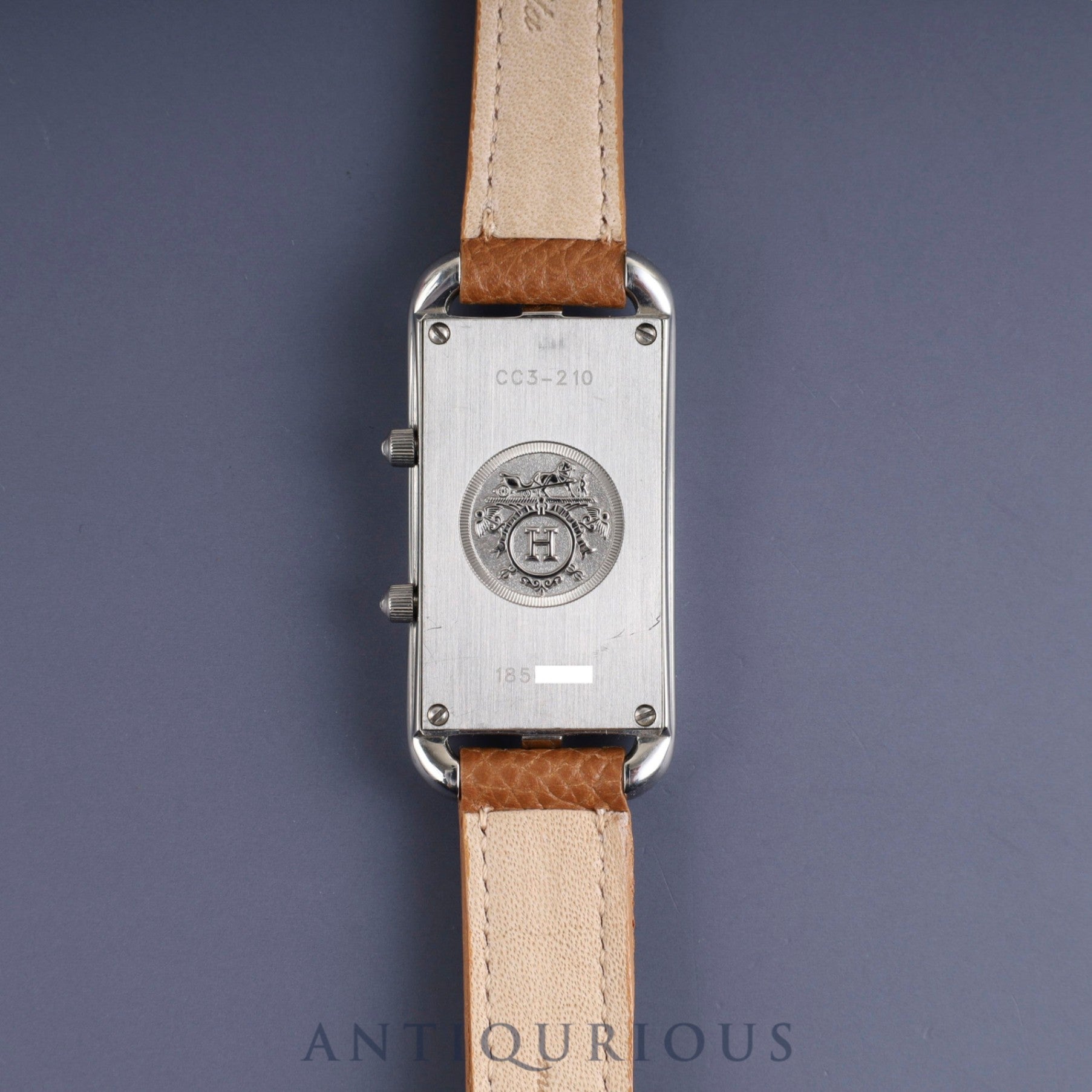 Hermes Cape Cod Dezone CC3-210 Quartz Cal.E01001 SS Leather Genuine Buckle (SS) Silver Dial Overhauled