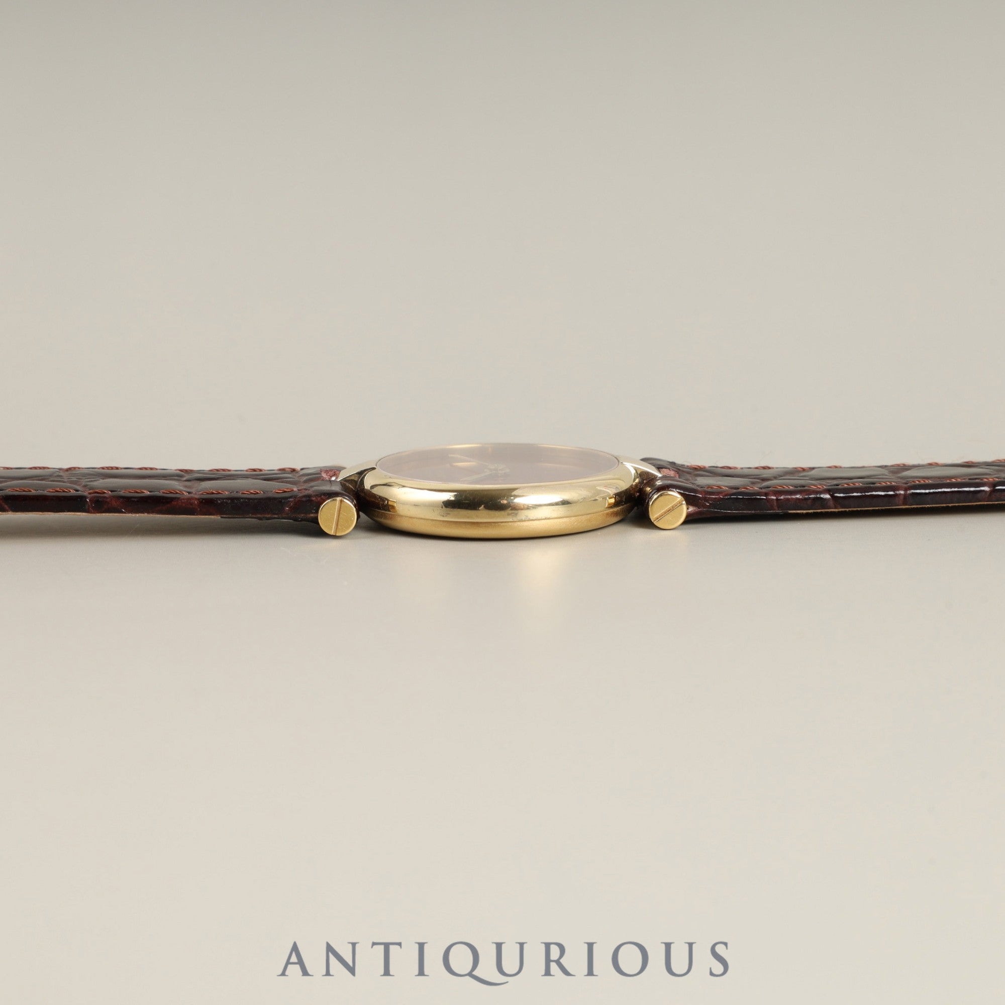 カルティエ マスト ヴァンドーム VLC SM クォーツ Cal.81 SV925 革 純正尾錠(GP) ガーネットダイヤル ボルドー文字盤 24mm 純正替えベルト オーバーホール済み