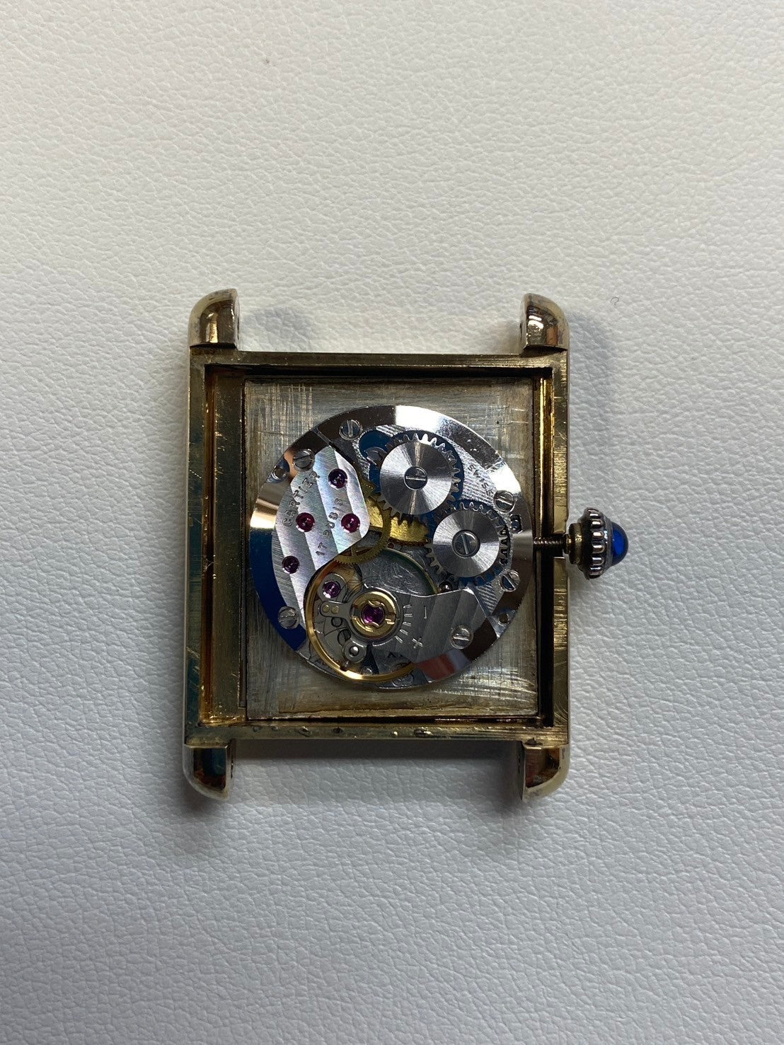 カルティエ マストタンク LM 手巻き Cal.78-1 SV925 革 純正尾錠(GP)ブラックローマン文字盤 オーバーホール済み