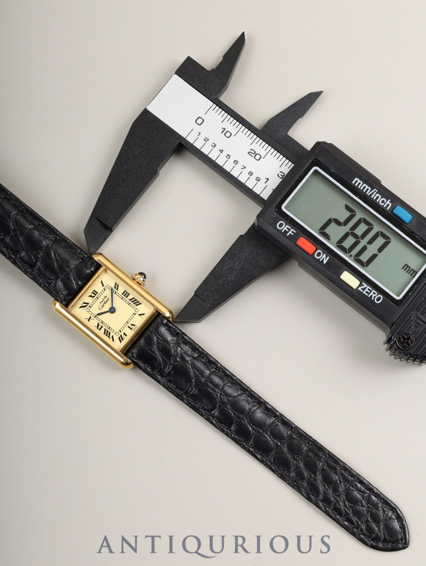 カルティエ マストタンク SM W1003154 / 1613 クォーツ Cal.057 SV925 革 純正Dバックル(GP) アイボリーローマン文字盤 箱 オーバーホール済み