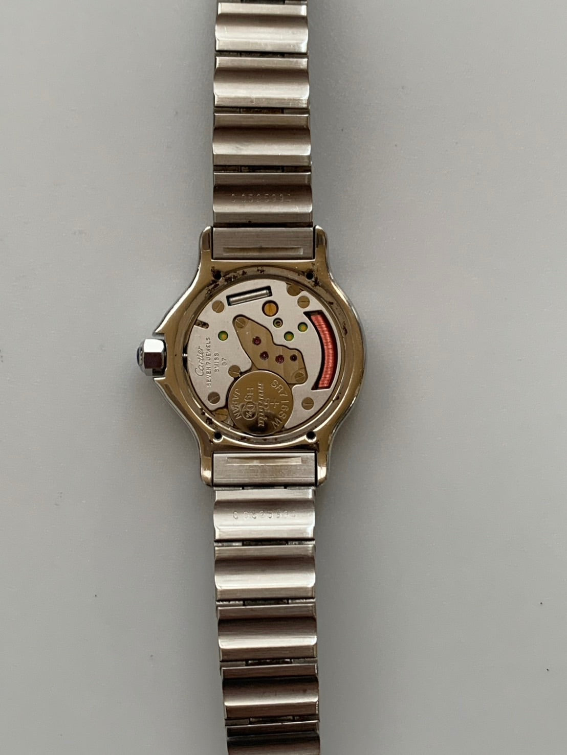 カルティエ サントス オクタゴン SM W2001683 / 187903 クォーツ SS/YG SS/YG アイボリーローマン文字盤(SWISS MADE表記)箱 冊子 保証書(1989年)タグ カルティエブティックにてコンプリートサービス(フルメンテナンス)済み