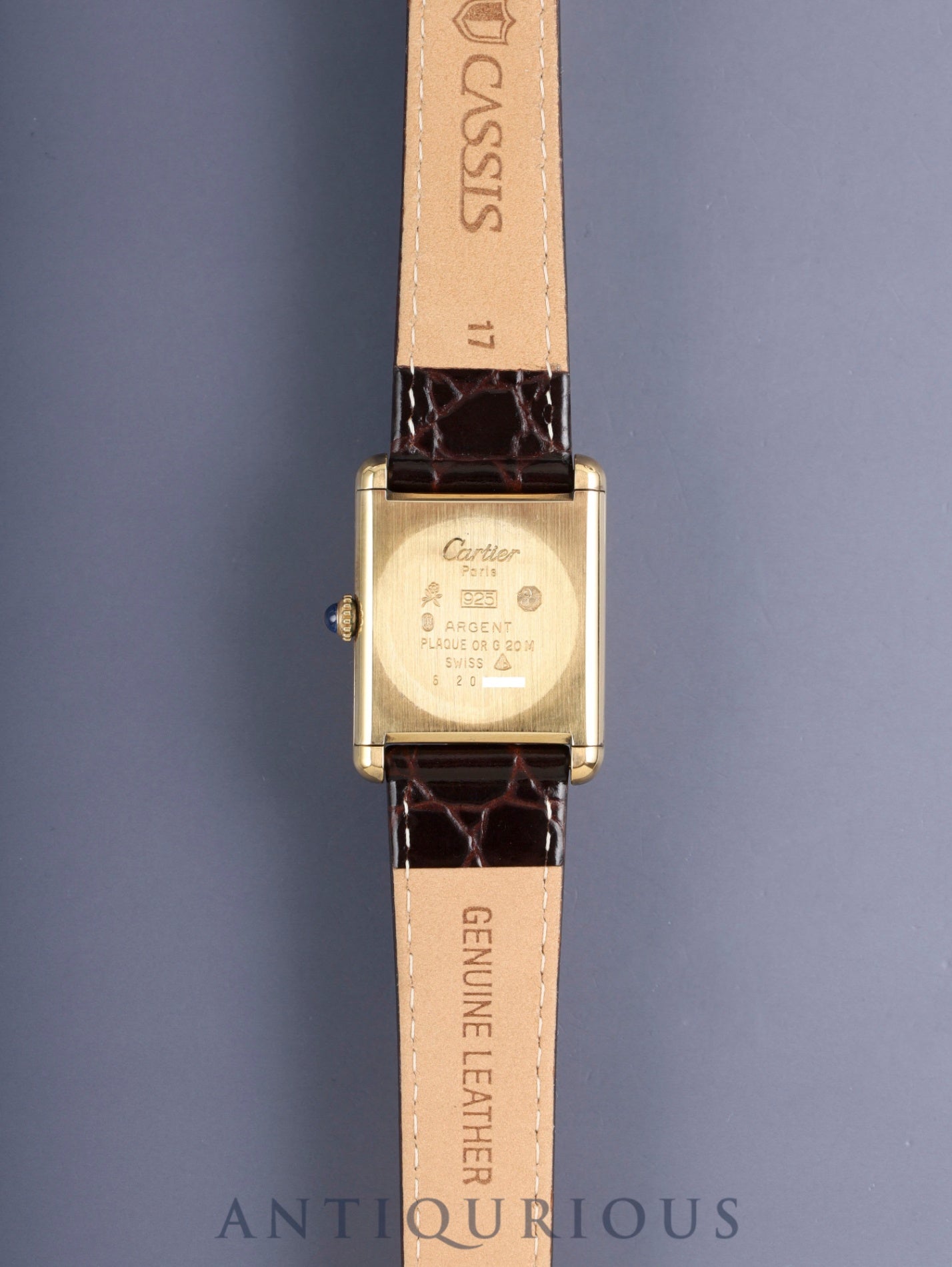 カルティエ マストタンク LM 手巻き Cal.78-1 SV925 革 純正尾錠(GP)アイボリーローマン文字盤(SWISS表記)オーバーホール済み