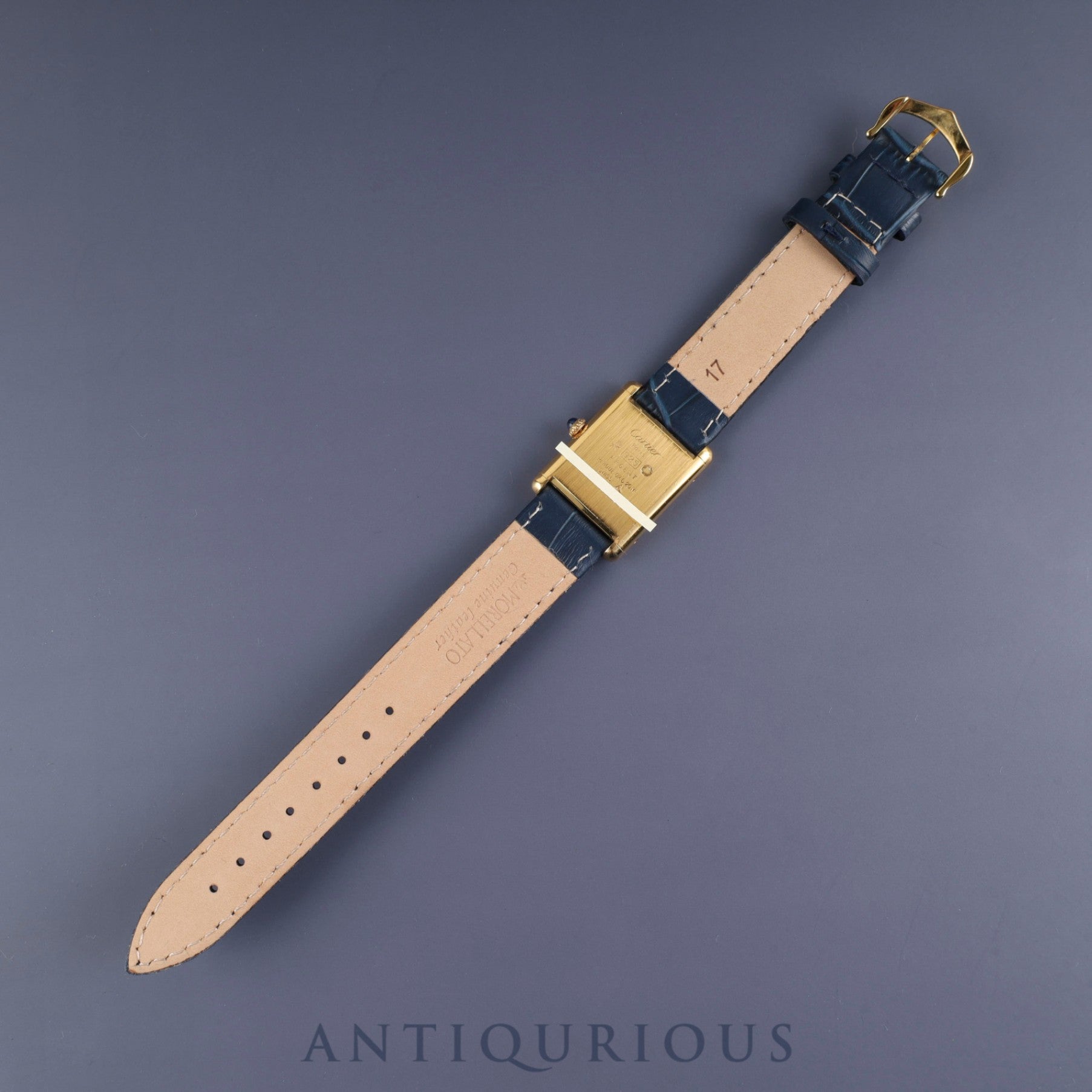 カルティエ マストタンク LM 手巻き Cal.78-1 SV925 革 純正尾錠(GP) ラピスラズリ文字盤 1976年頃~1981年頃 オーバーホール済み