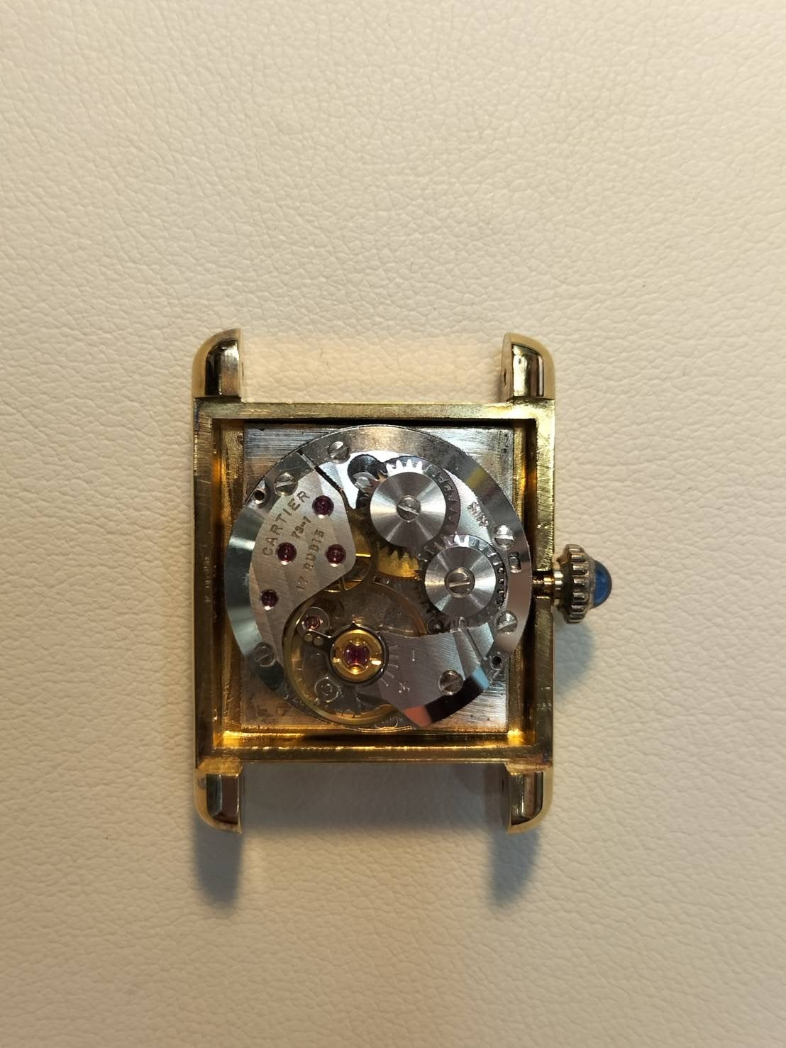 Cartier Must Tank SM Manual Winding Caliber 78-1 SV925 Leather Strap with Genuine GP Buckle, Onyx Dial (SWISS Marking), Overhauled