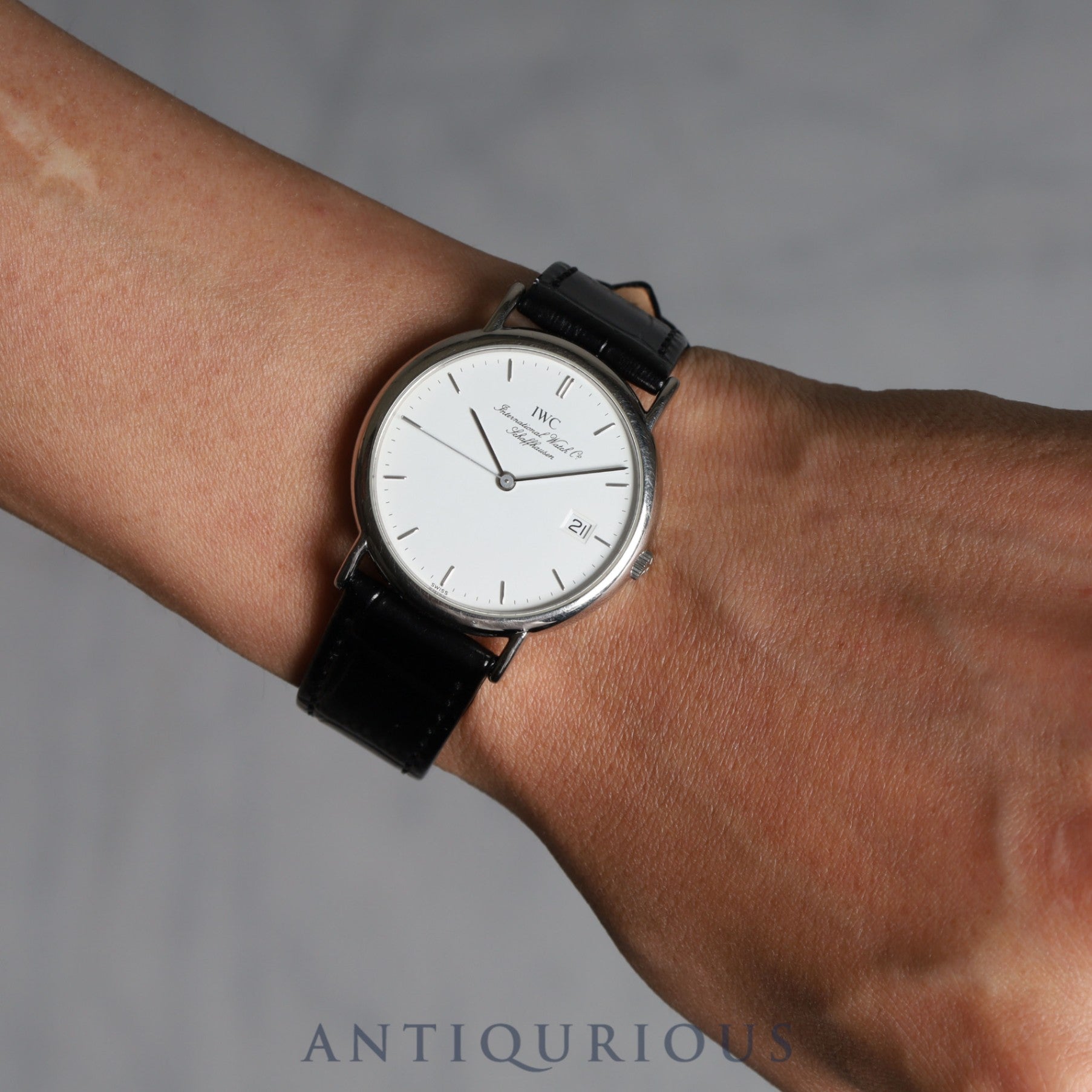 IWC Portofino IW333105 Quartz Cal.IW2210 SS Leather Genuine Buckle White Dial Overhauled IWC