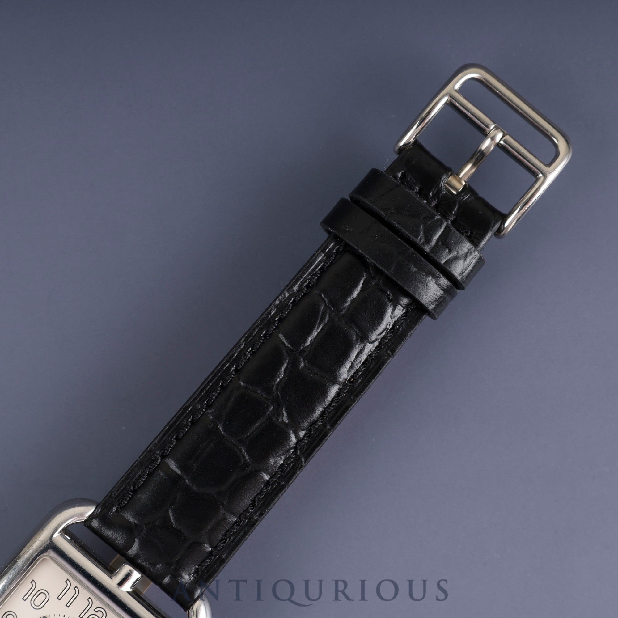 Hermes Cape Cod CC1.710 Automatic SS Leather Genuine Buckle (SS) Silver Arabic Dial Overhauled