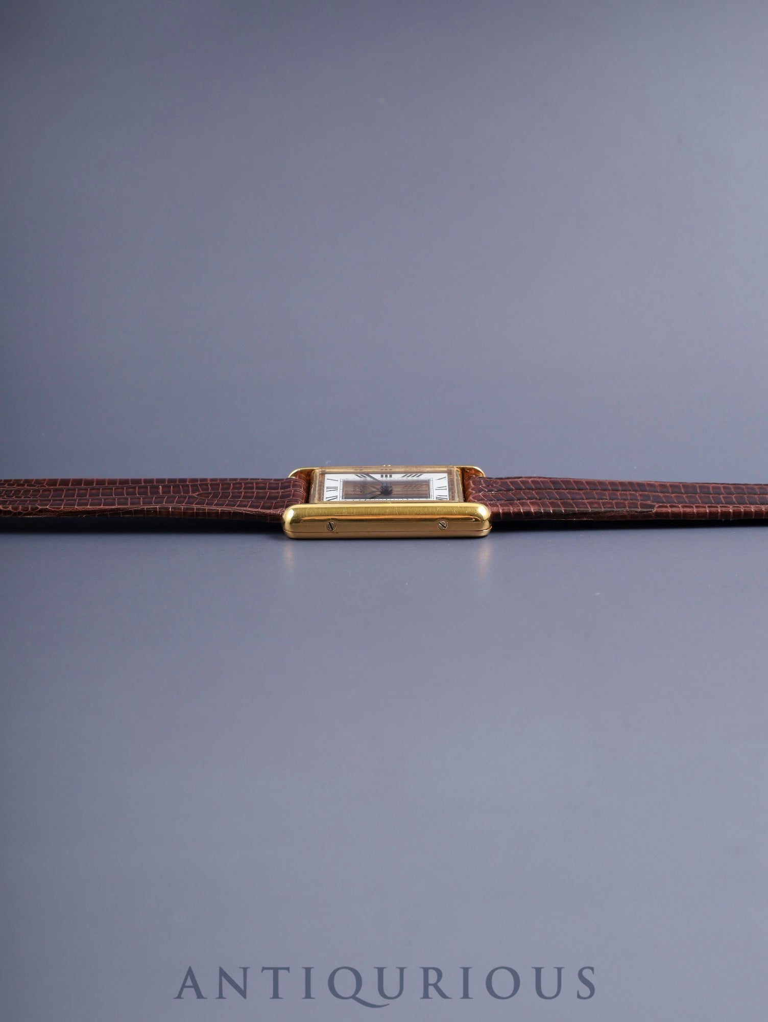 カルティエ マストタンク LM 590005 クォーツ Cal.90 SV925 革 純正尾錠(GP) フロントトリニティ文字盤(SWISS表記) オーバーホール済み 新品仕上げ済み