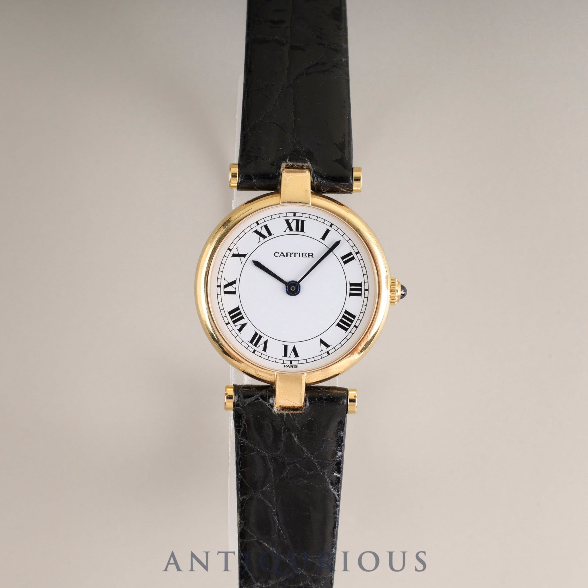 Cartier Vendome VLC SM 84734553 / 81002 Quartz Cal.81 750 Leather Genuine Buckle (GP) White Roman Dial Overhauled