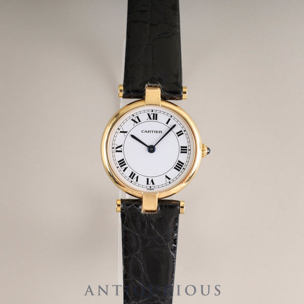 Cartier Vendome VLC SM 84734553 / 81002 Quartz Cal.81 750 Leather Genuine Buckle (GP) White Roman Dial Overhauled