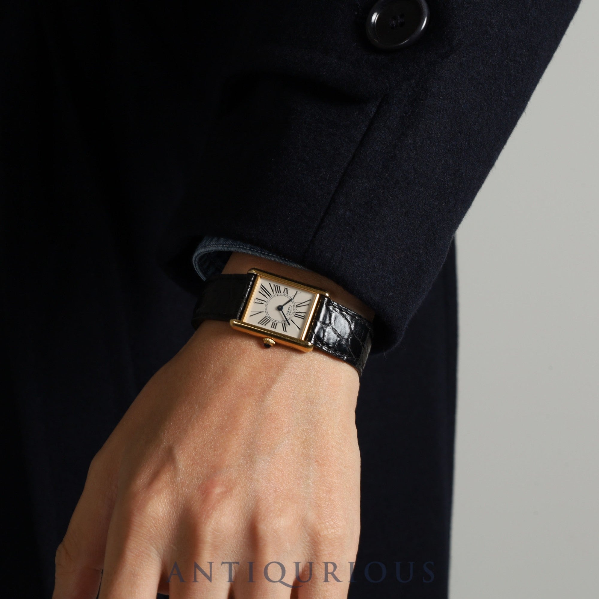 Cartier Must Tank LM 590005 Quartz Cal.069 SV925 Genuine leather strap Genuine D buckle Opalan dial Overhauled