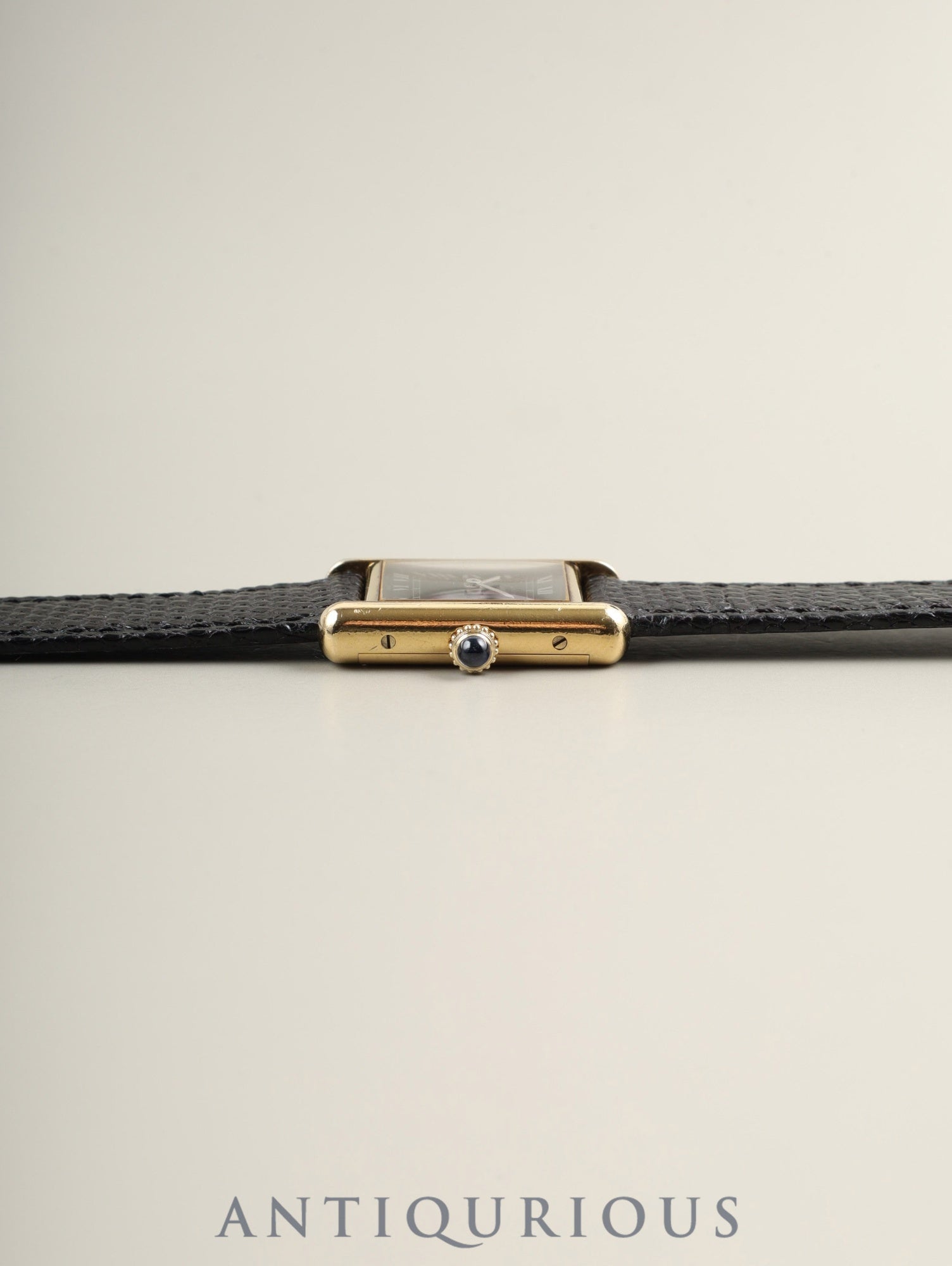 カルティエ マストタンク SM 手巻き Cal.78-1 SV925 革 純正ピンバックル(GP)ブラックローマン文字盤(SWISS表記 )オーバーホール済み