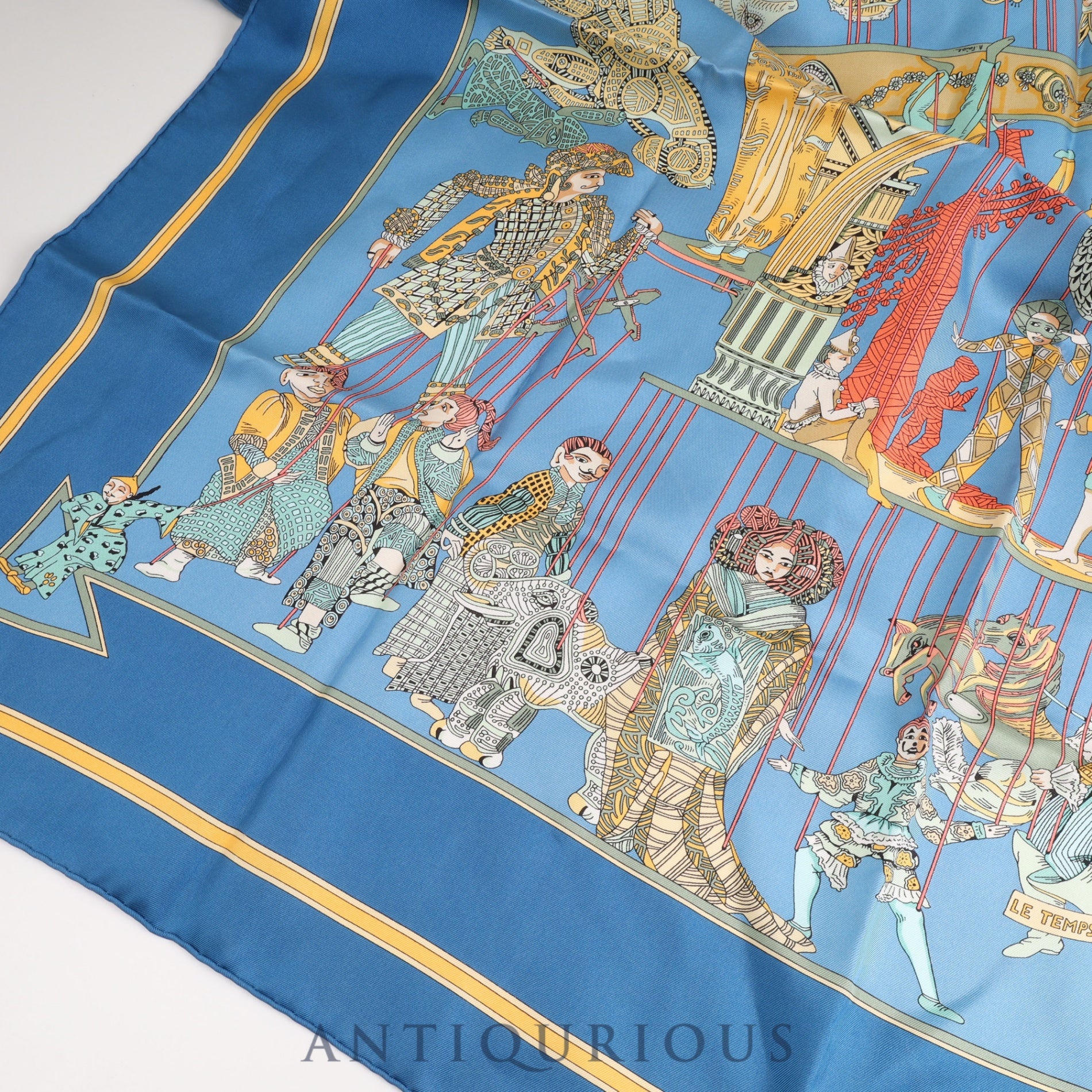 Hermes scarf Carré 90 LE TEMPS des MARIONNETTES Marionette Time SILK 100% Box