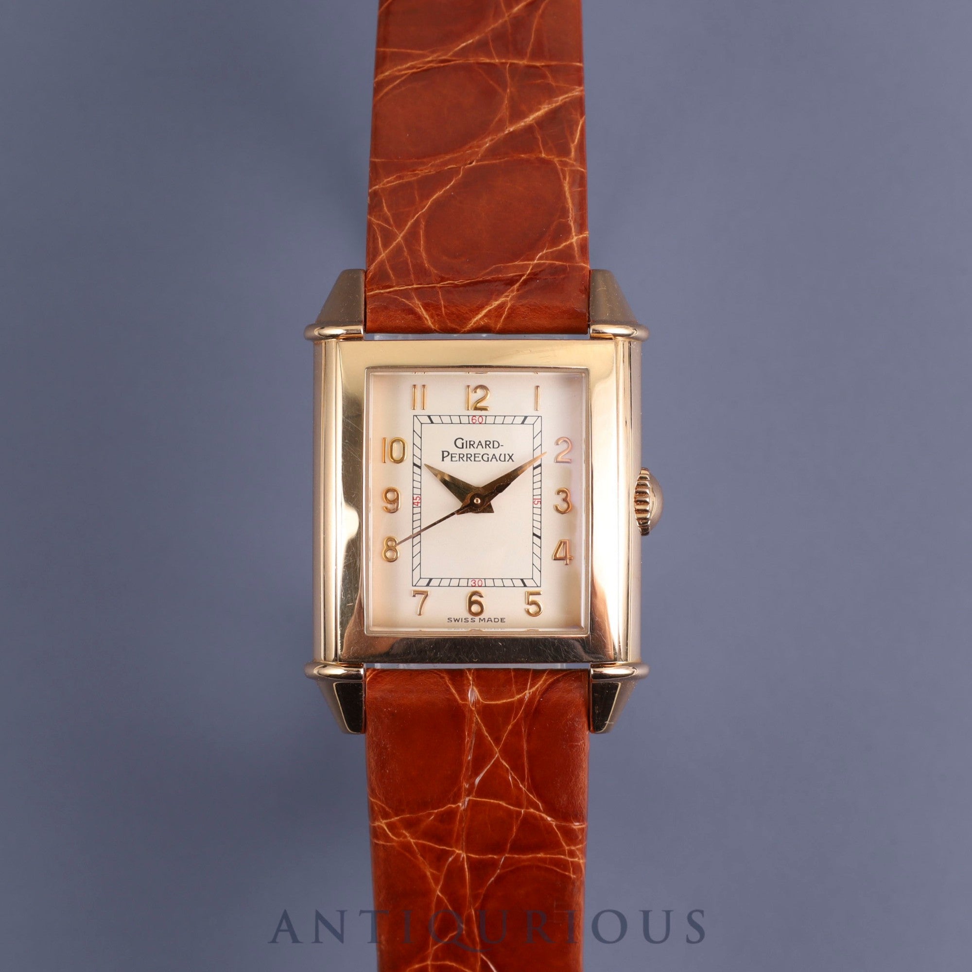 Girard-Perregaux Vintage 1945 2590 Manual winding Cal.2409 YG Leather Genuine buckle (750) Champagne Arabic dial Overhauled