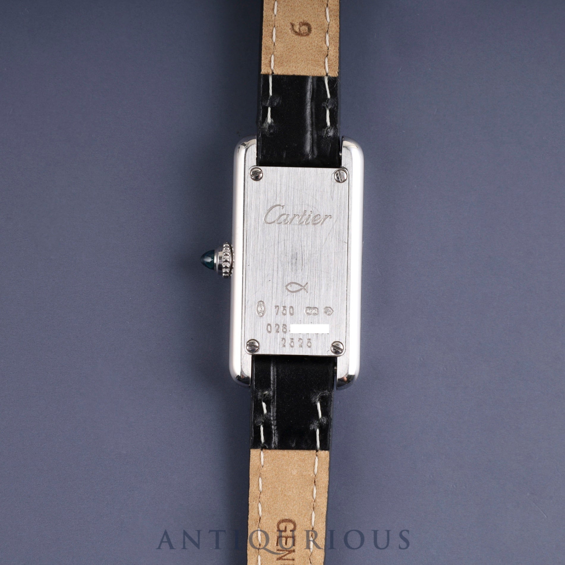 Cartier Tank Allongee SM W1532956 / 2525 Quartz Cal.028 750 Leather Genuine buckle (750) White Roman dial Warranty (2001) Overhauled After-sales service completed at Cartier boutique
