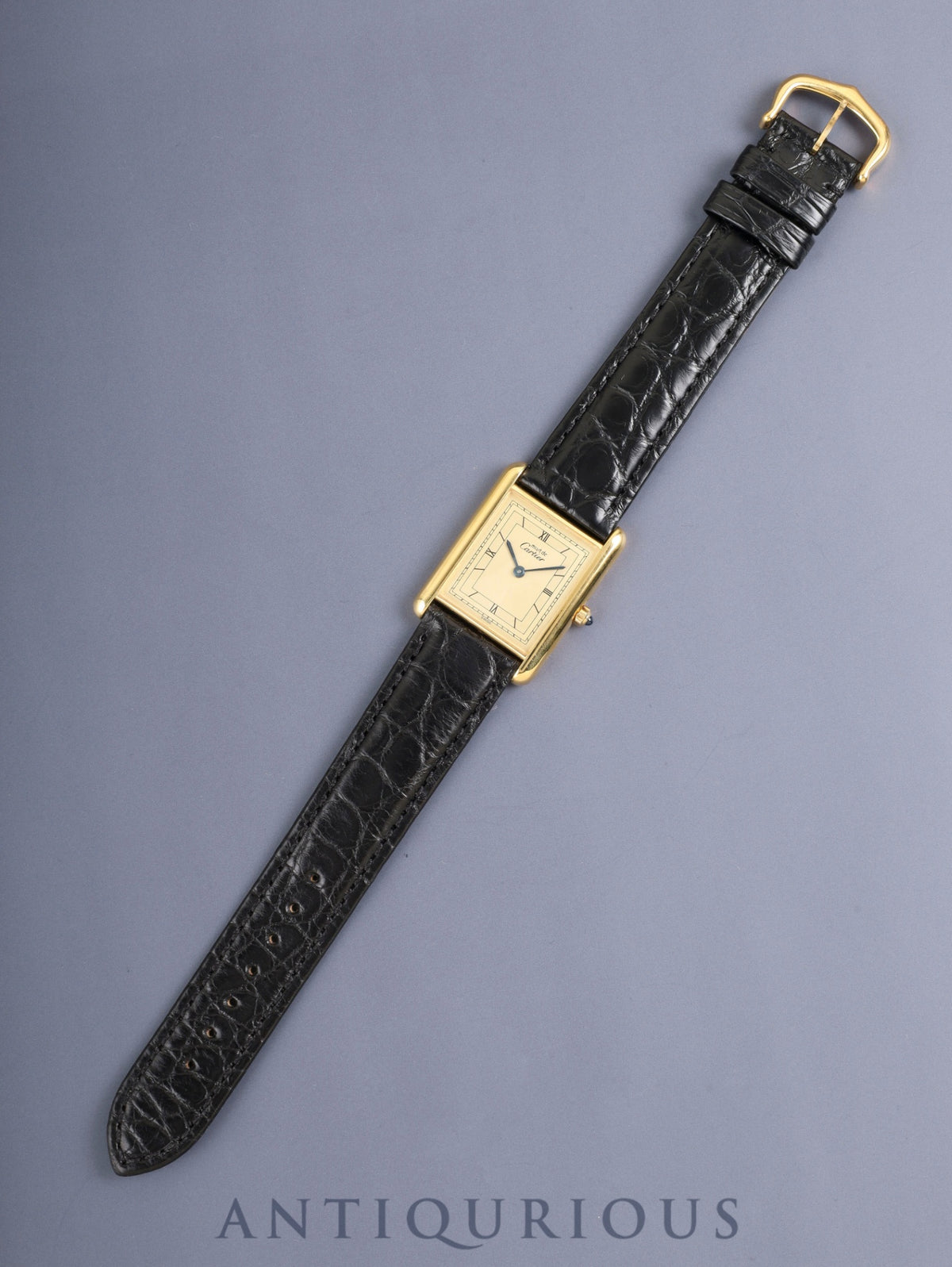 カルティエ マストタンク LM 6 81006 クォーツ Cal.81 SV925 純正革ベルト 純正ピンバックル(GP)シャンパン飛びローマン文字盤(SWISS表記)オーバーホール済み 新品仕上げ済み