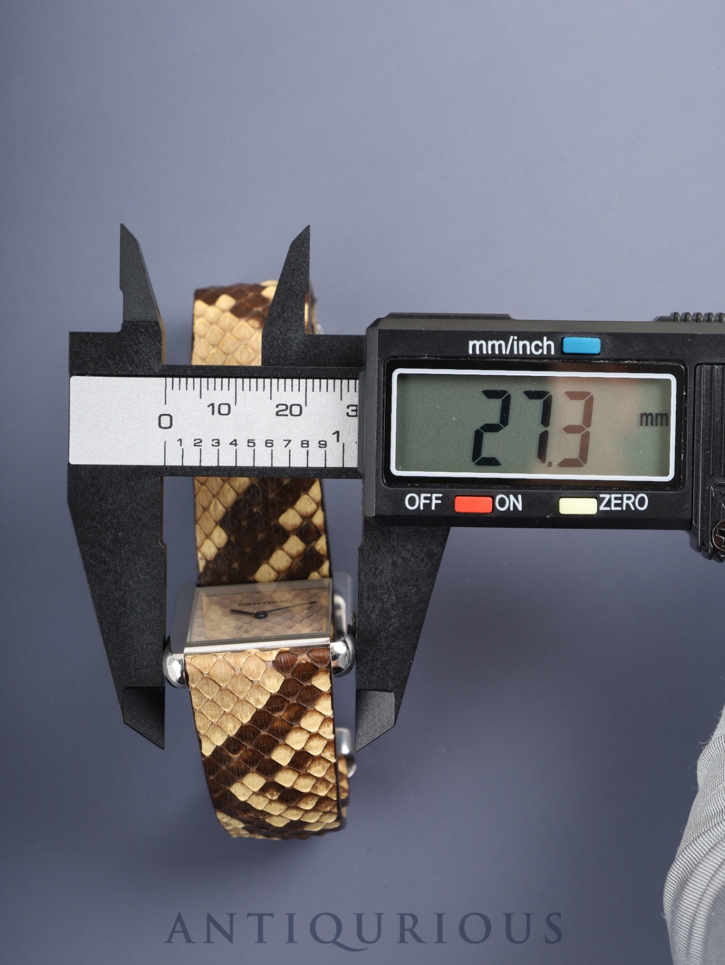 カルティエ タンクソロ LM W5200021 / 3169 クォーツ Cal.690 SS 革 純正Dバックル(SS)パイソン文字盤 オーバーホール済み