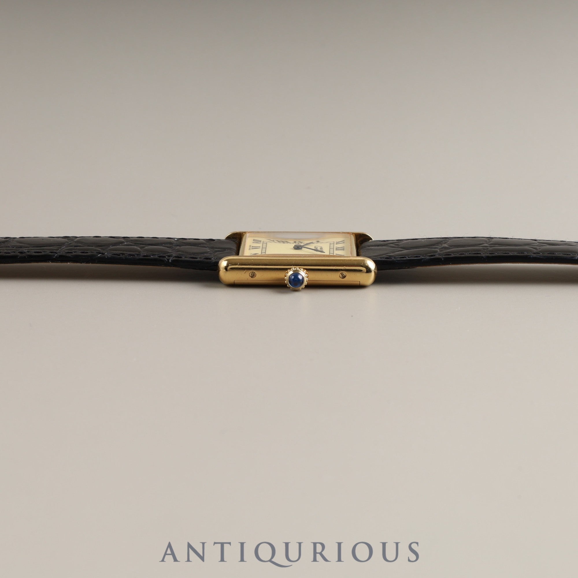 Cartier Must Tank LM Manual Winding 925 Leather Genuine Buckle (GP) Ivory Roman Dial Cartier Boutique Complete Service