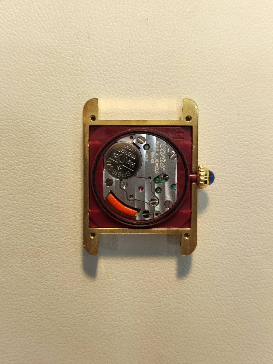 カルティエ マストタンク SM 5057001 クォーツ Cal.057 SV925 革 純正尾錠(GP)飛びアラビアCC文字盤(SWISS表記) オーバーホール済み