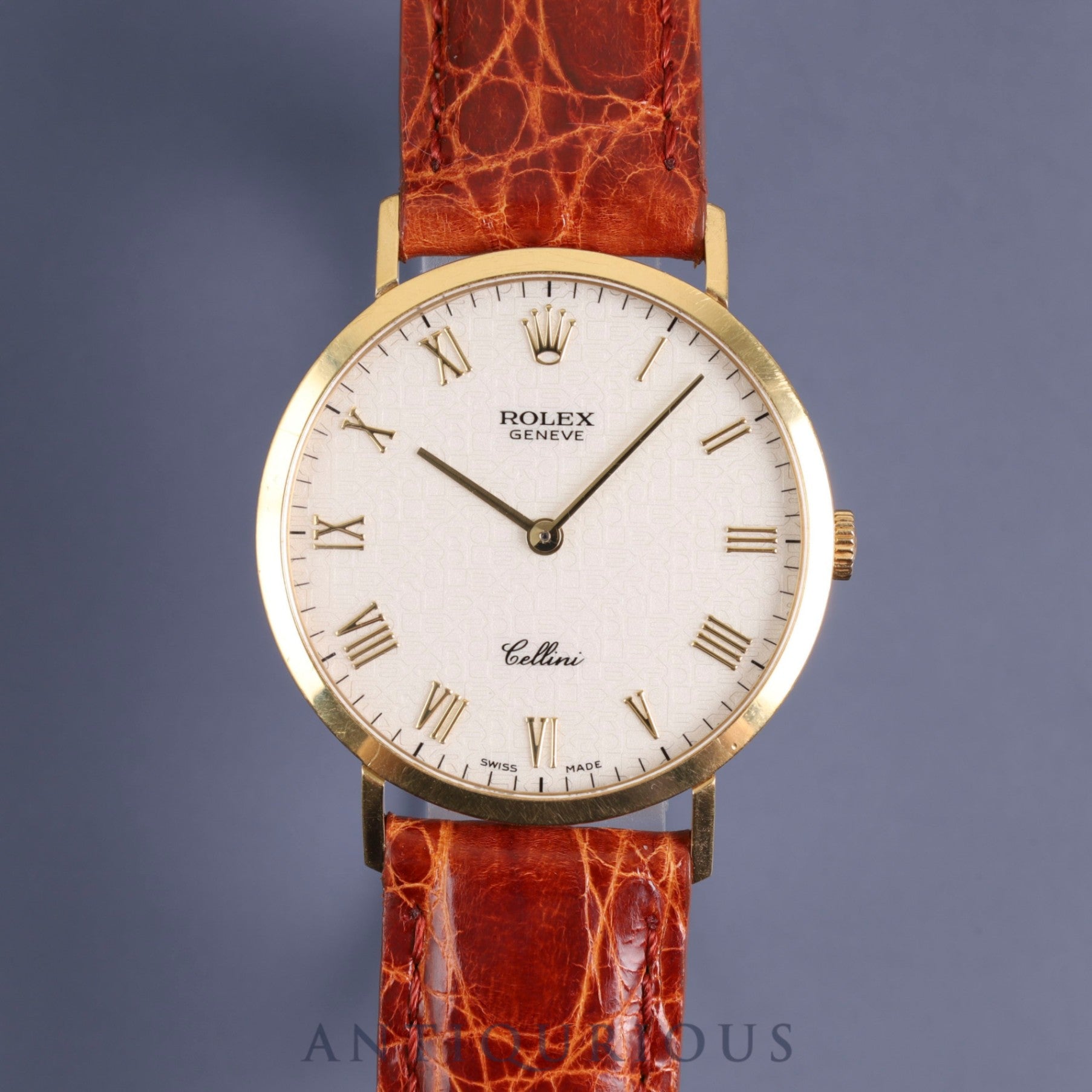 Rolex Cellini 4112 Manual winding Cal.1602 750 Leather Genuine buckle (GP) Engraved computer dial W serial (1994-1995) Overhauled