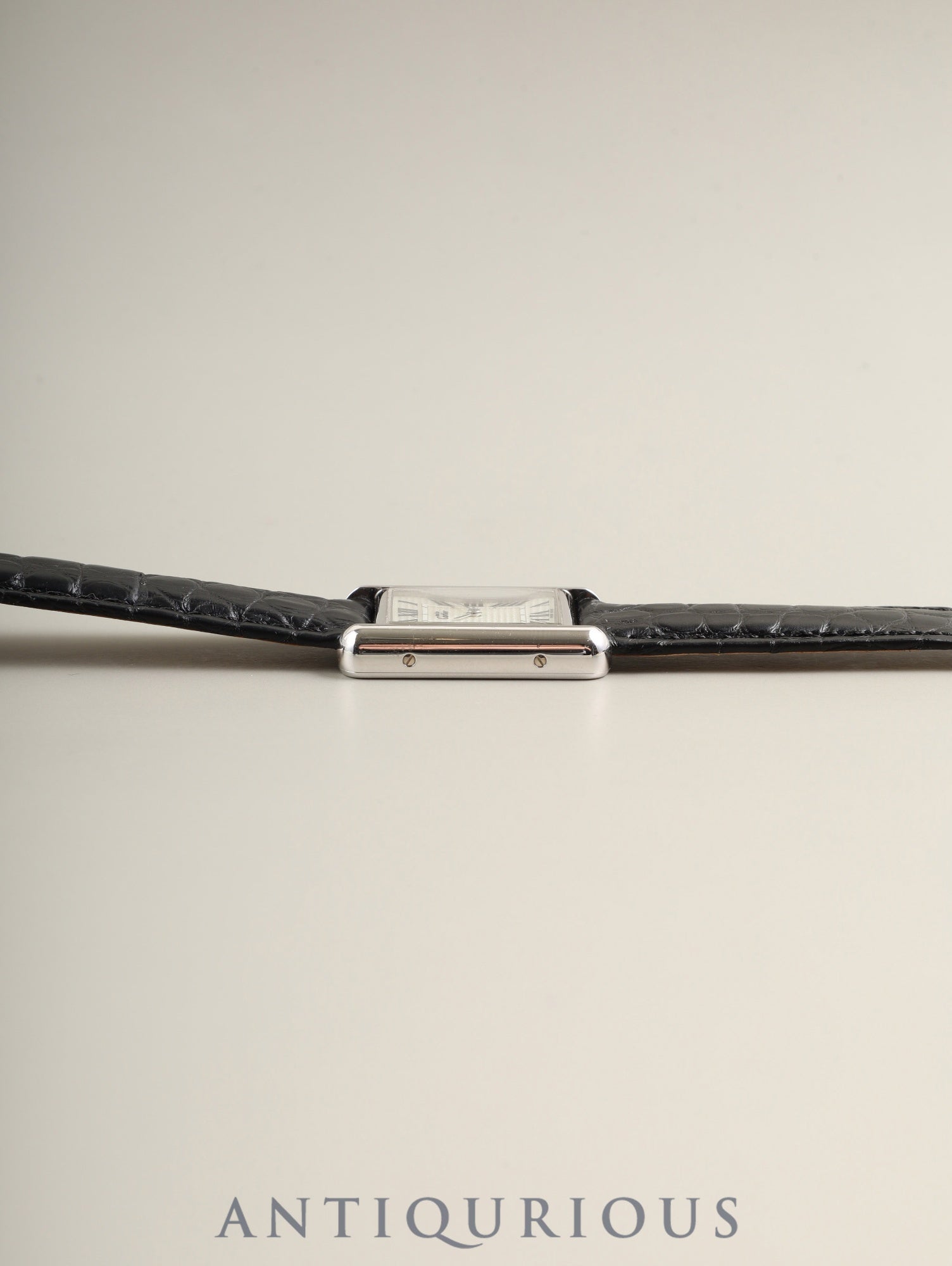 Cartier Must Tank MM 2416 Quartz Caliber 057 SV925 Leather Strap with Genuine D-Clasp (Stainless Steel) Silver Roman Dial (Christmas Limited Edition / SWISS MADE) Circa 2000 Box Overhauled