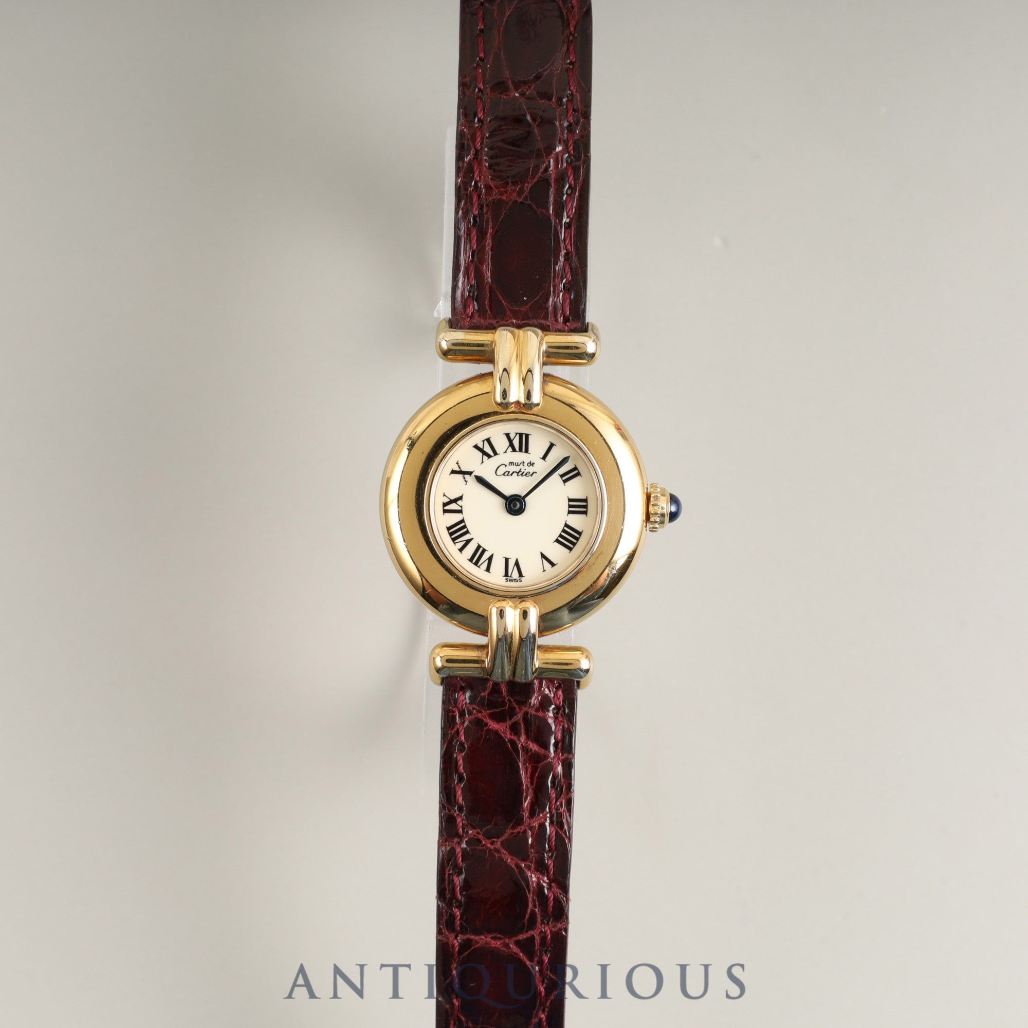 Cartier Must Colisee W1000653 / 590002 Quartz Caliber 90 SV925 with Genuine Leather Strap and Genuine GP Buckle. Ivory Roman Dial. Overhauled.