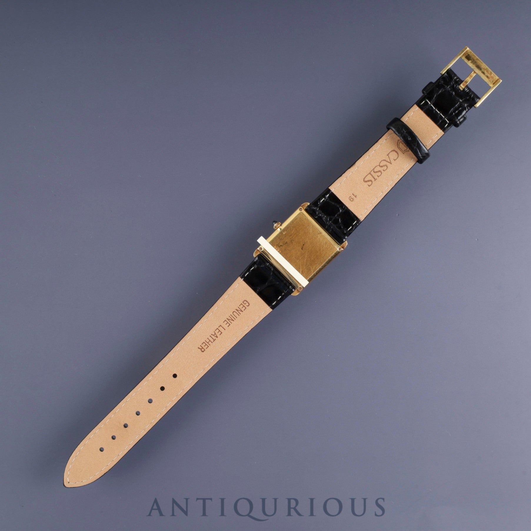 Piaget Rectangular 9287 Manual Winding Caliber 9P2 750 Leather Strap with Genuine Buckle (750) White Roman Dial Overhauled