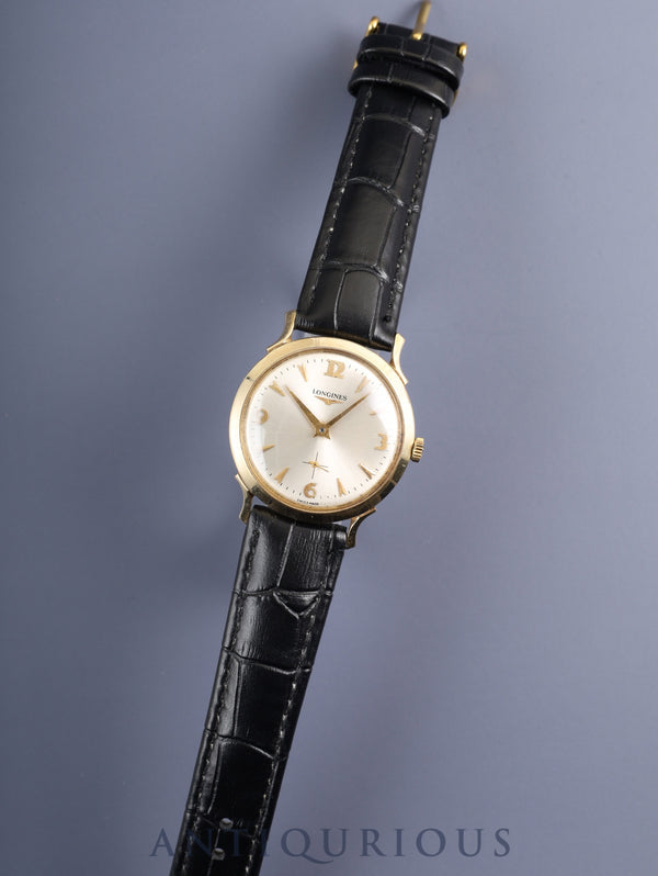 ロンジン ラウンドスモールセコンド 2033P 手巻き Cal.23Z K14YG 革 社外尾錠(GP) シルバー×ゴールド文字盤 オーバーホール済み