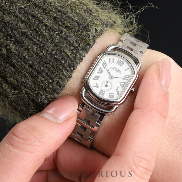 エルメス ラリー RA2.210 クォーツ SS SS ホワイトアラビア文字盤 箱 保証書(無記名) オーバーホール済み