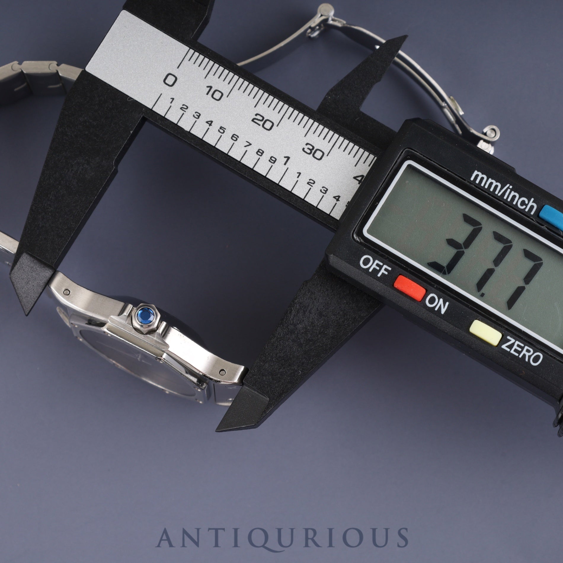 カルティエ サントス オクタゴン LM 2965 自動巻き SS SS グレーゴースト文字盤 冊子 保証書(1985年) カルティエブティックにてコンプリートサービス済み