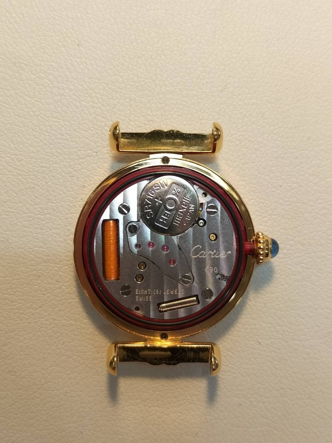 カルティエ マストコリゼ W100753 / 590002 クォーツ Cal.690 SV925 革 純正尾錠(GP)ブラック飛びローマン文字盤 オーバーホール済み