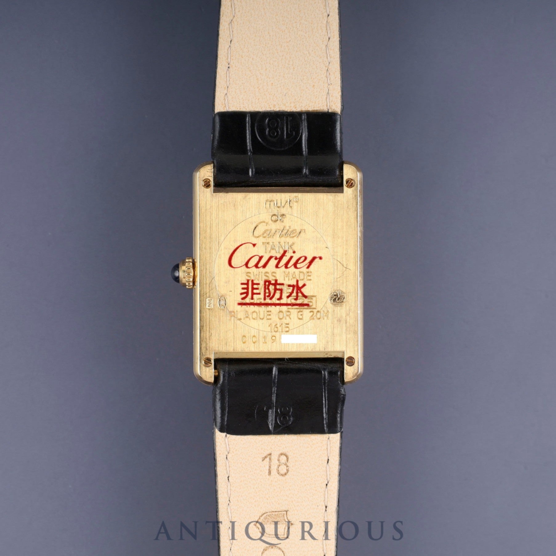 カルティエ マストタンク LM 1615 クォーツ SV925 革 純正尾錠(GP)アイボリーローマン文字盤 カルティエブティックにてコンプリートサービス済み