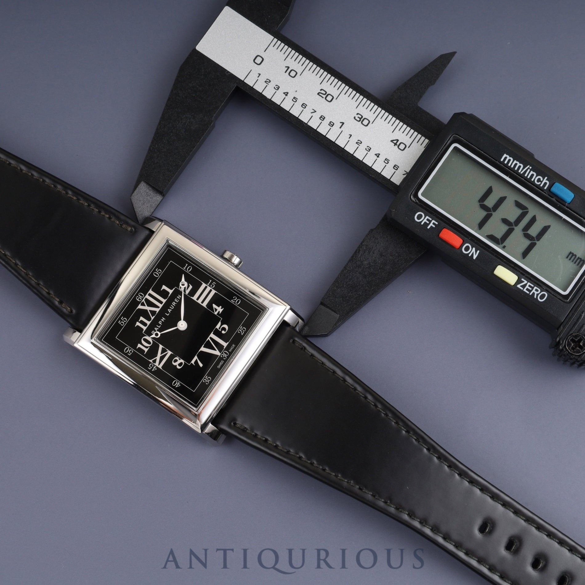 Ralph Lauren Slim Classic 867 K01500 Automatic Caliber RL300-1 Stainless Steel Leather Strap with Genuine Stainless Steel Buckle, Black Dial, Box, Warranty (2024) Overhauled