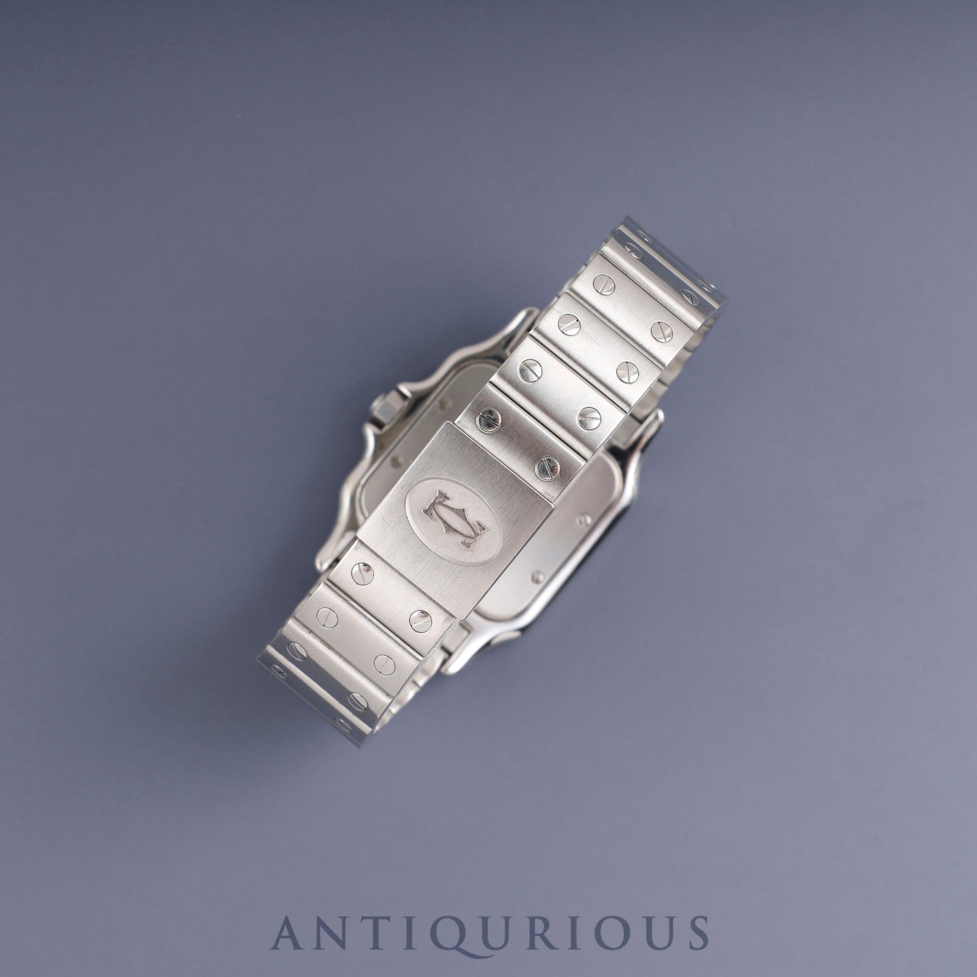 Cartier Santos Galbee LM W20025D6 / 1564 Quartz Cal.87 Stainless Steel Ivory with Silver Roman Dial Overhauled