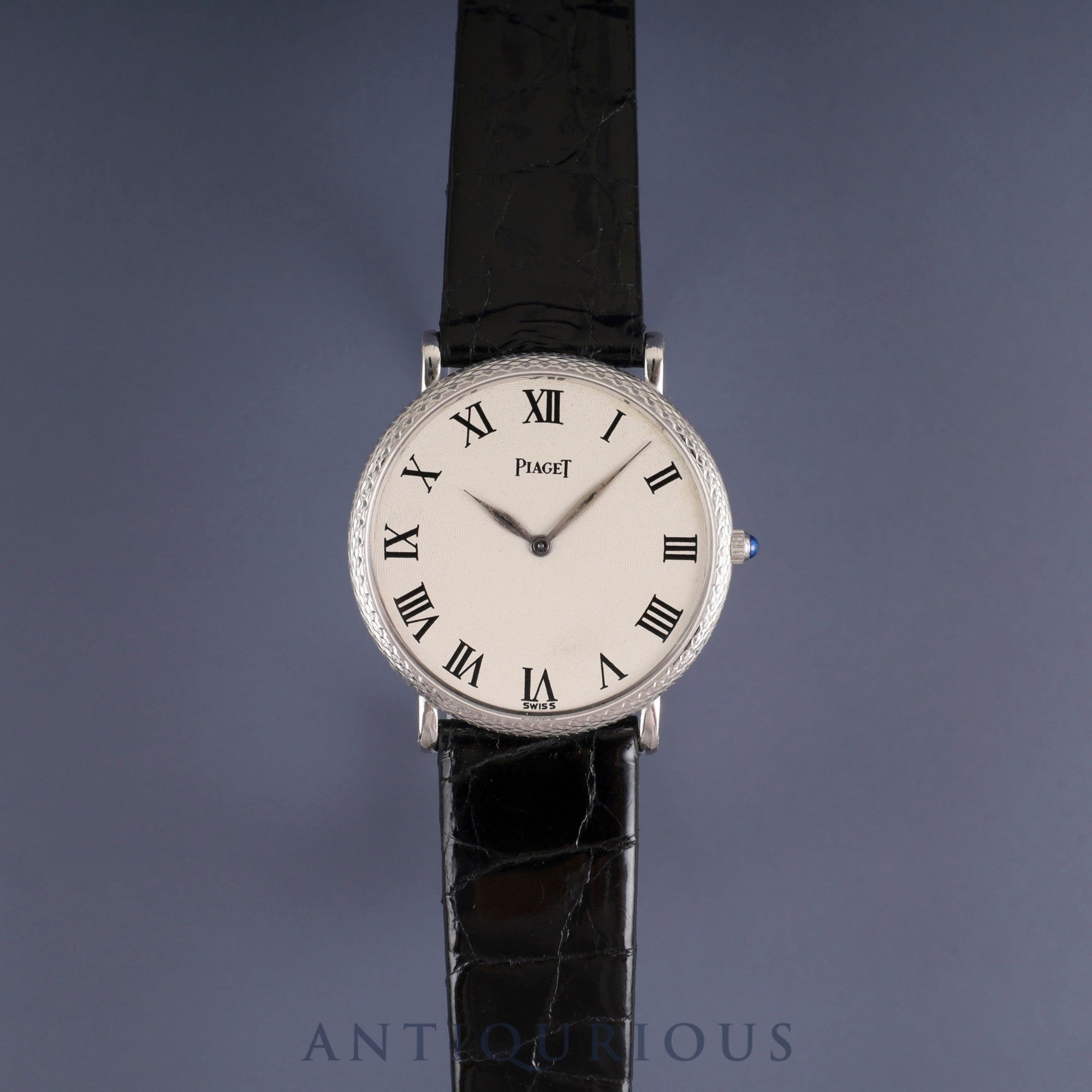 Piaget Round 9026 Manual Winding Cal.9P1 750 Leather Strap with Genuine Buckle (750) White Roman Dial 30mm Box Case Dust Bag Overhauled