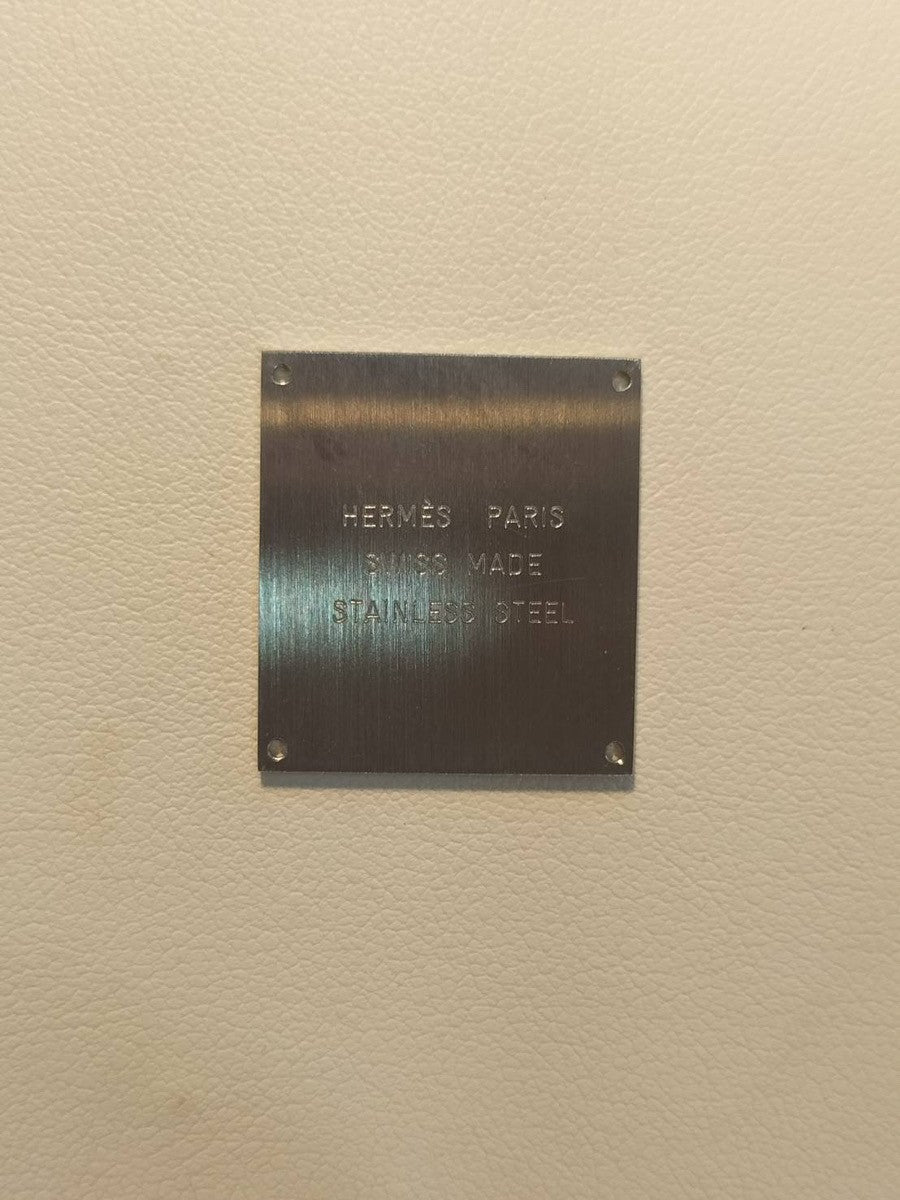 Hermès Cape Cod CC1.210 Quartz Caliber 976.001 Stainless Steel Leather Strap with Genuine Stainless Steel Buckle, White Arabic Dial, Genuine Leather Strap (Slightly Used, Engraving Unreadable), Overhauled