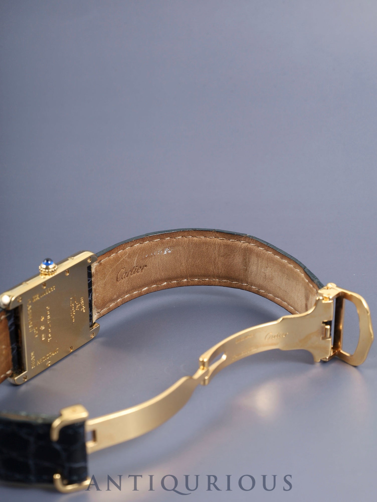 カルティエ マストタンク GM(XL)2413 クォーツ Cal.87 SV925 純正革ベルト 純正Dバックル(GP) テレフォンアラビア文字盤(SWISS MADE表記) 箱 カルティエブティックにてコンプリートサービス済み