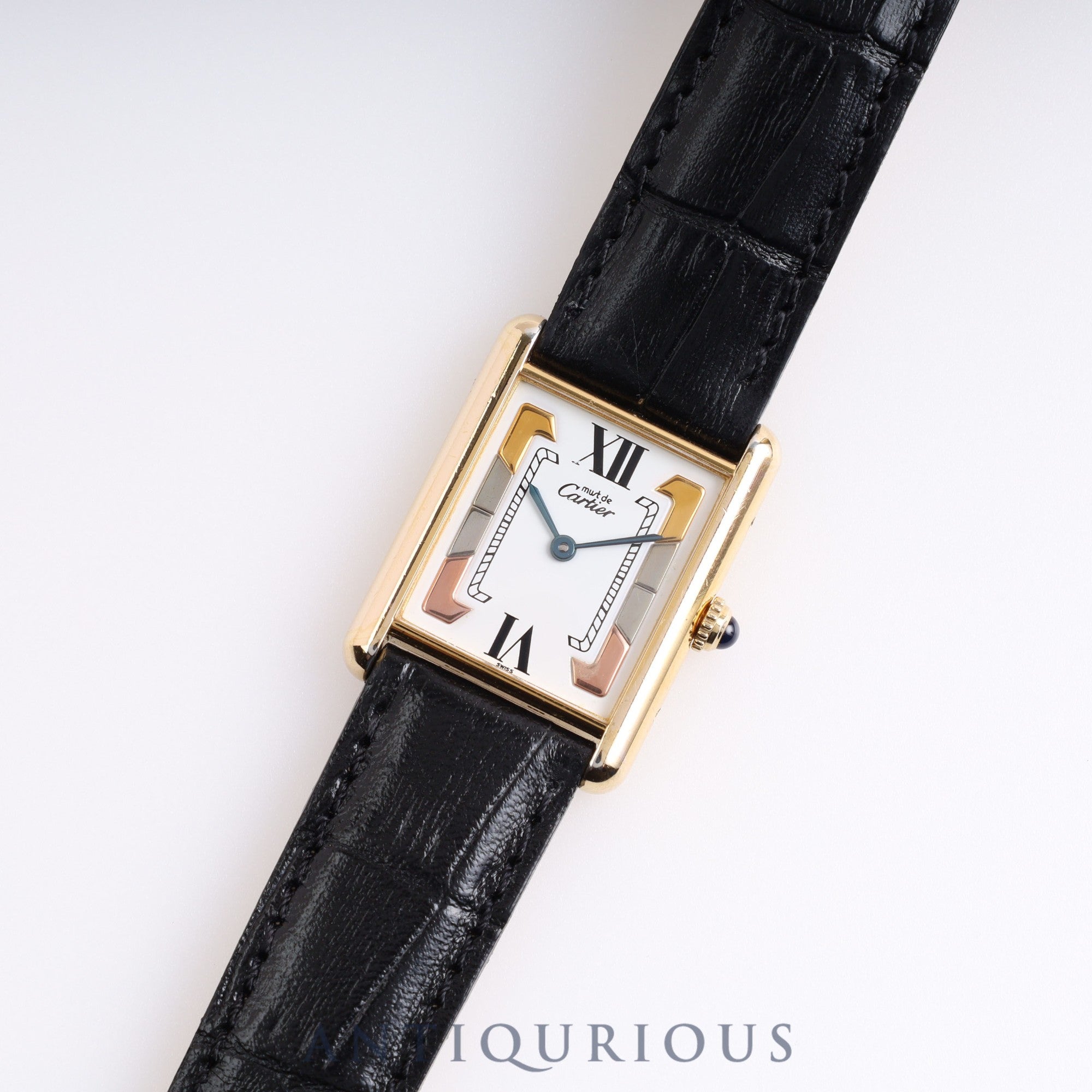 Cartier Must Tank LM QZ Trinity Dial Open Guarantee Box