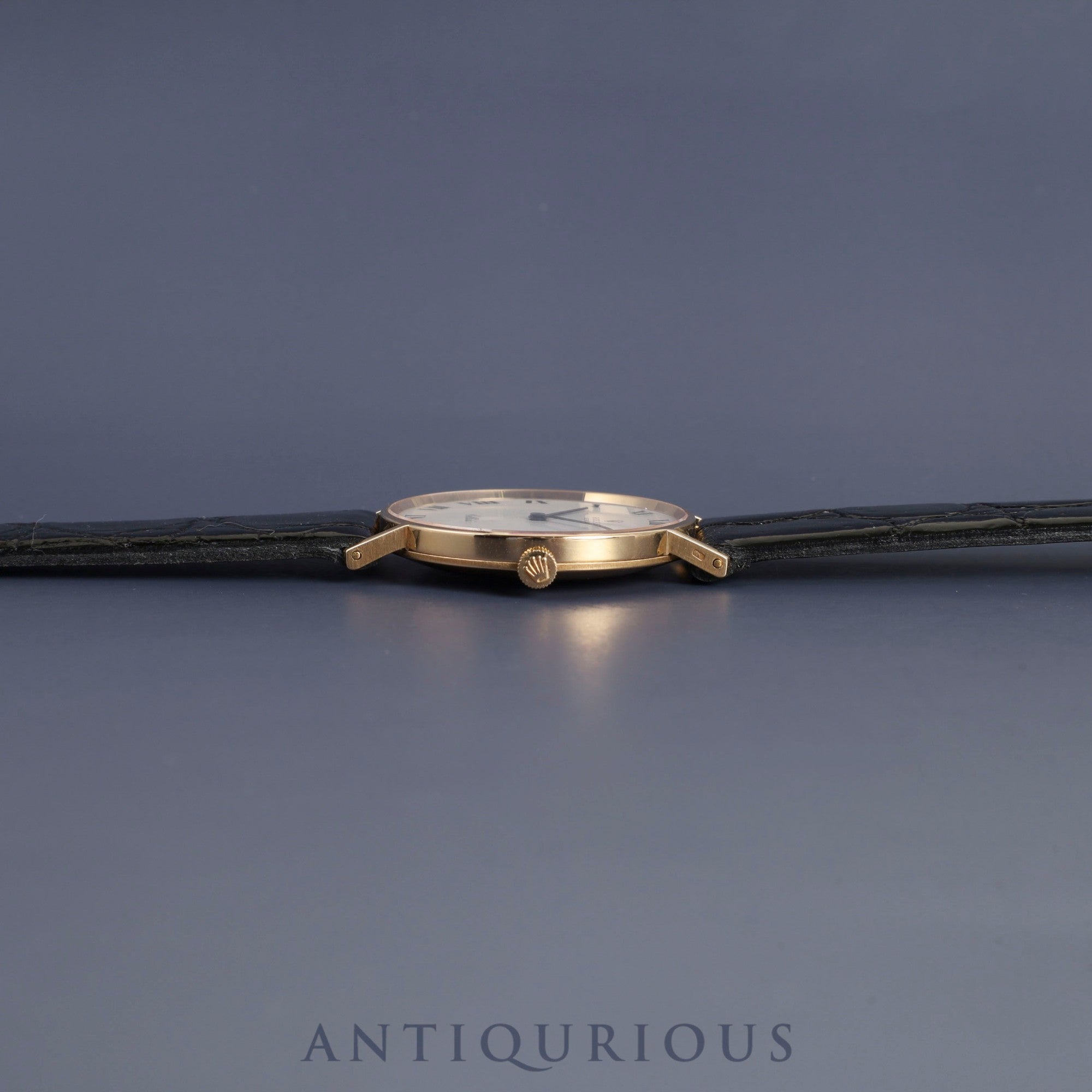 Rolex Cellini 3833 Manual winding Cal.1600 750 Leather Genuine buckle (GP) White Roman dial 1967 (23rd series) Overhauled