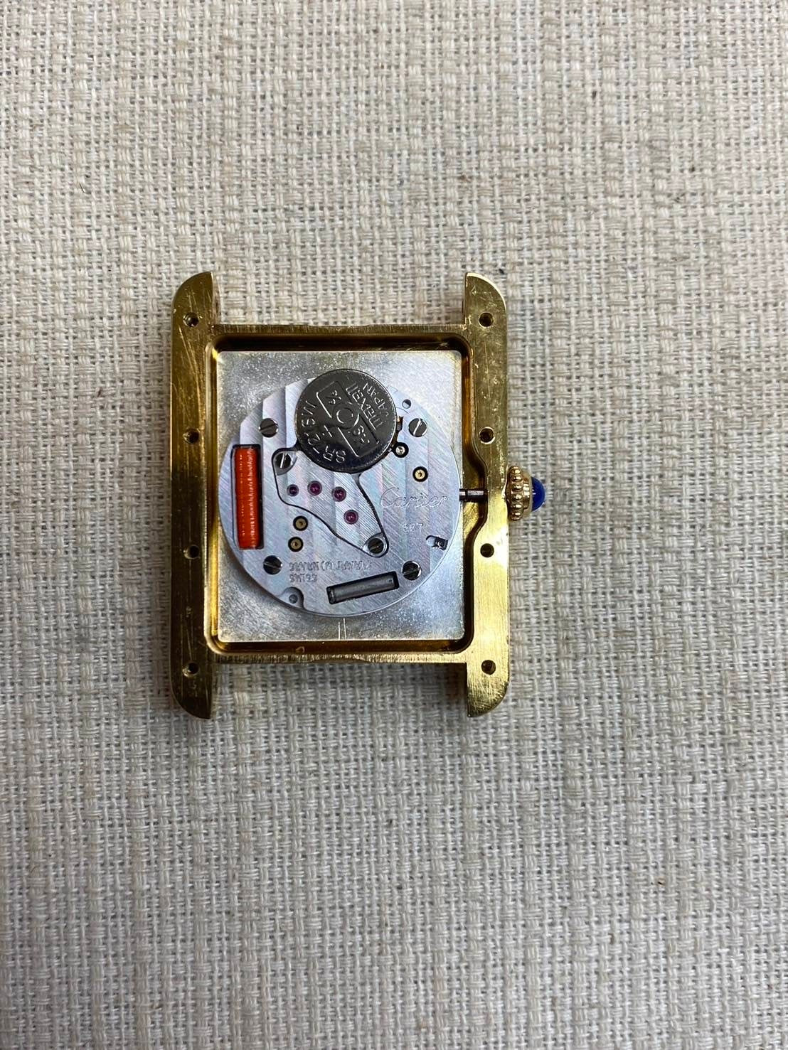 Cartier Must Tank GM (XL) Date QZ SV925 Leather Genuine Buckle (GP) Ivory Dial Box Overhauled