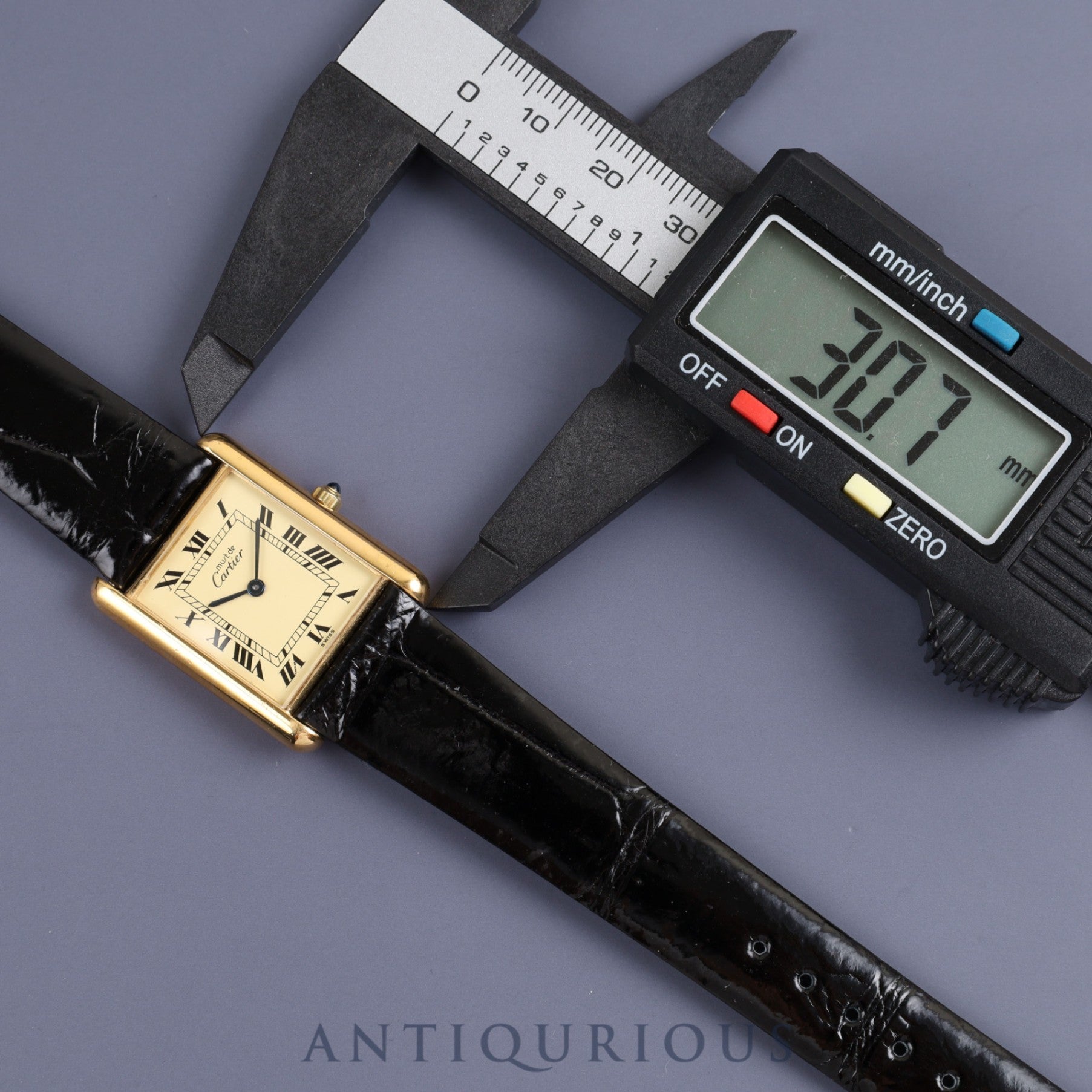 Cartier Must Tank LM 6 81006 Quartz Cal.81 SV925 Leather Genuine Buckle (GP) Ivory Roman Dial Overhauled