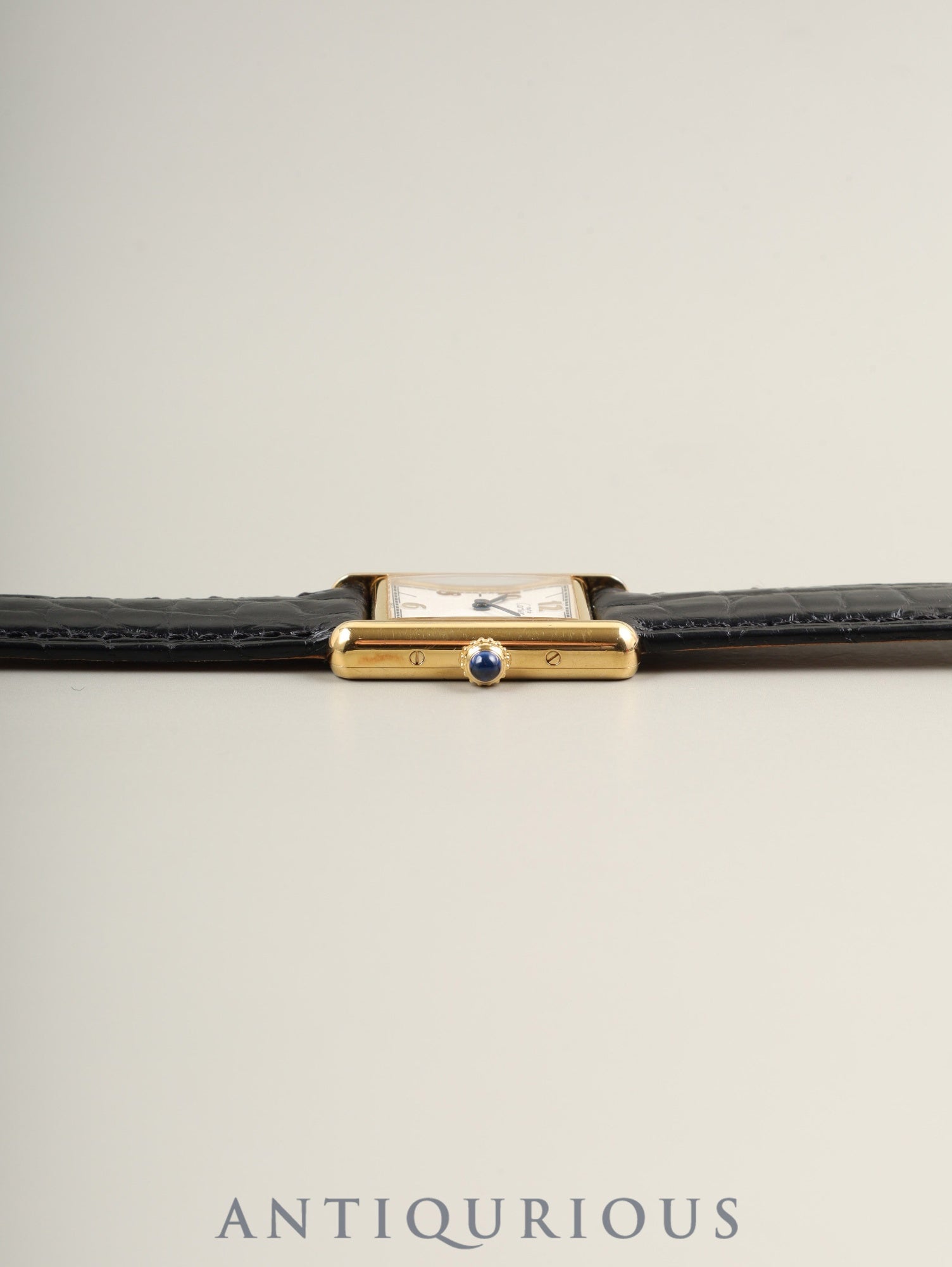 カルティエ マストタンク SM 5057001 クォーツ Cal.057 SV925 革 純正尾錠(GP)飛びアラビアCC文字盤(SWISS表記) オーバーホール済み