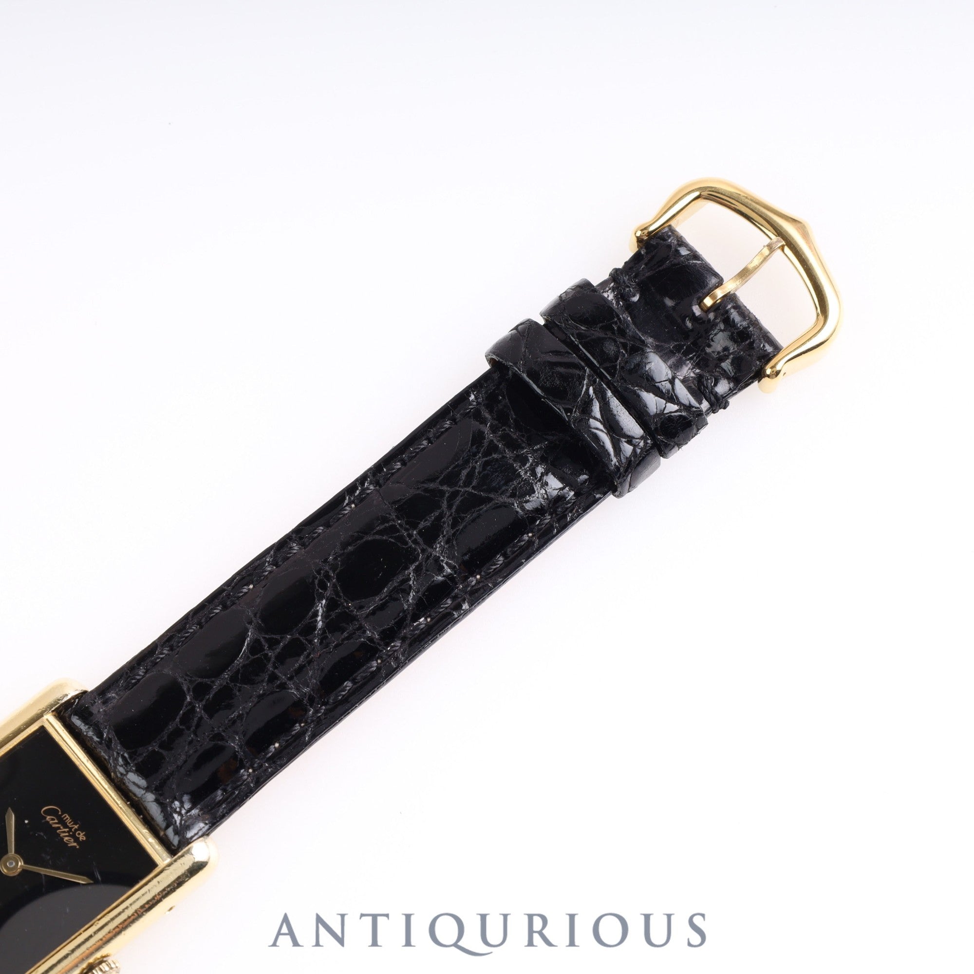 Cartier Must Tank LM Manual winding Genuine buckle Onyx dial Complete Cartier boutique service completed